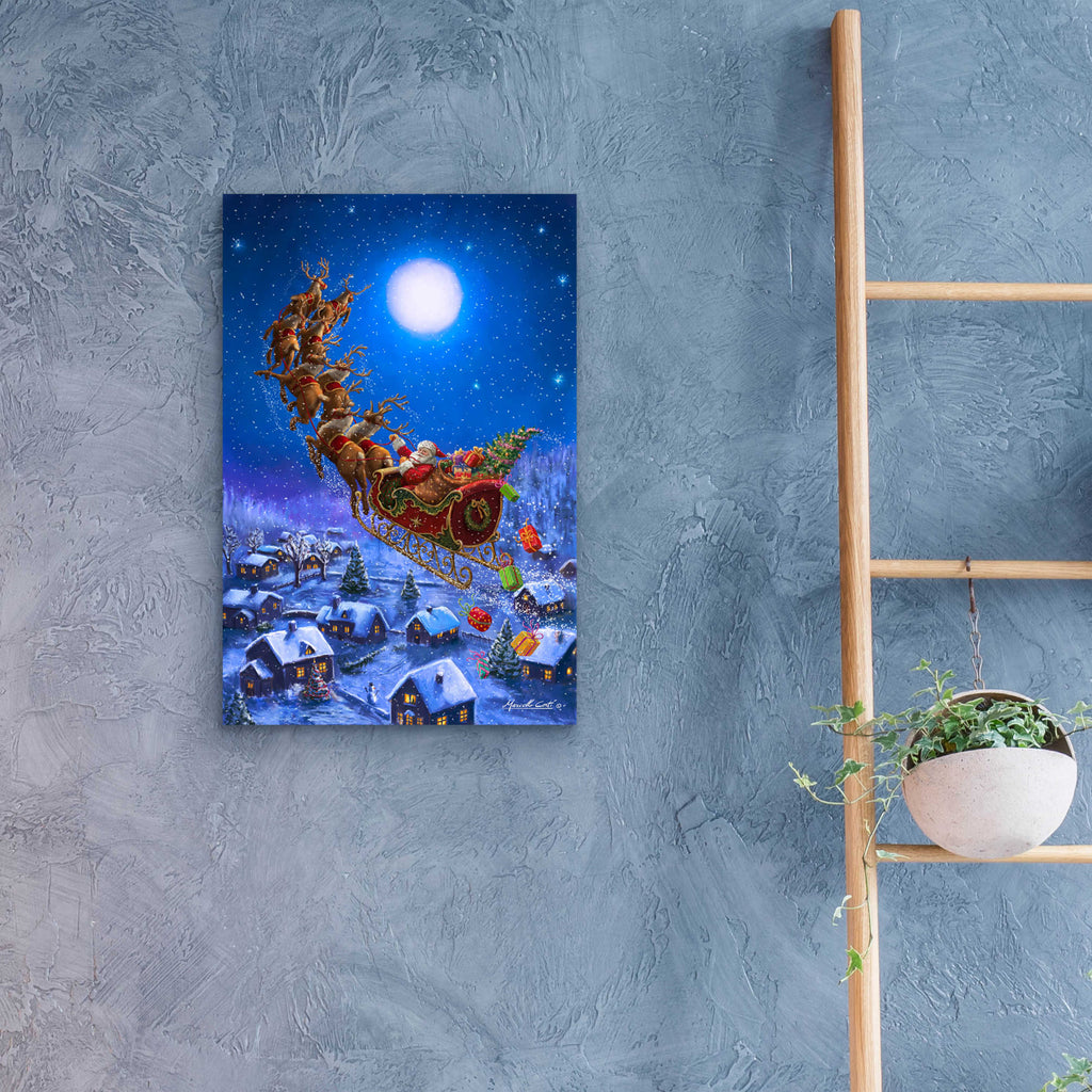 Epic Art 'Santa’s Night Ride' by Ali Corti, Acrylic Glass Wall Art,16x24