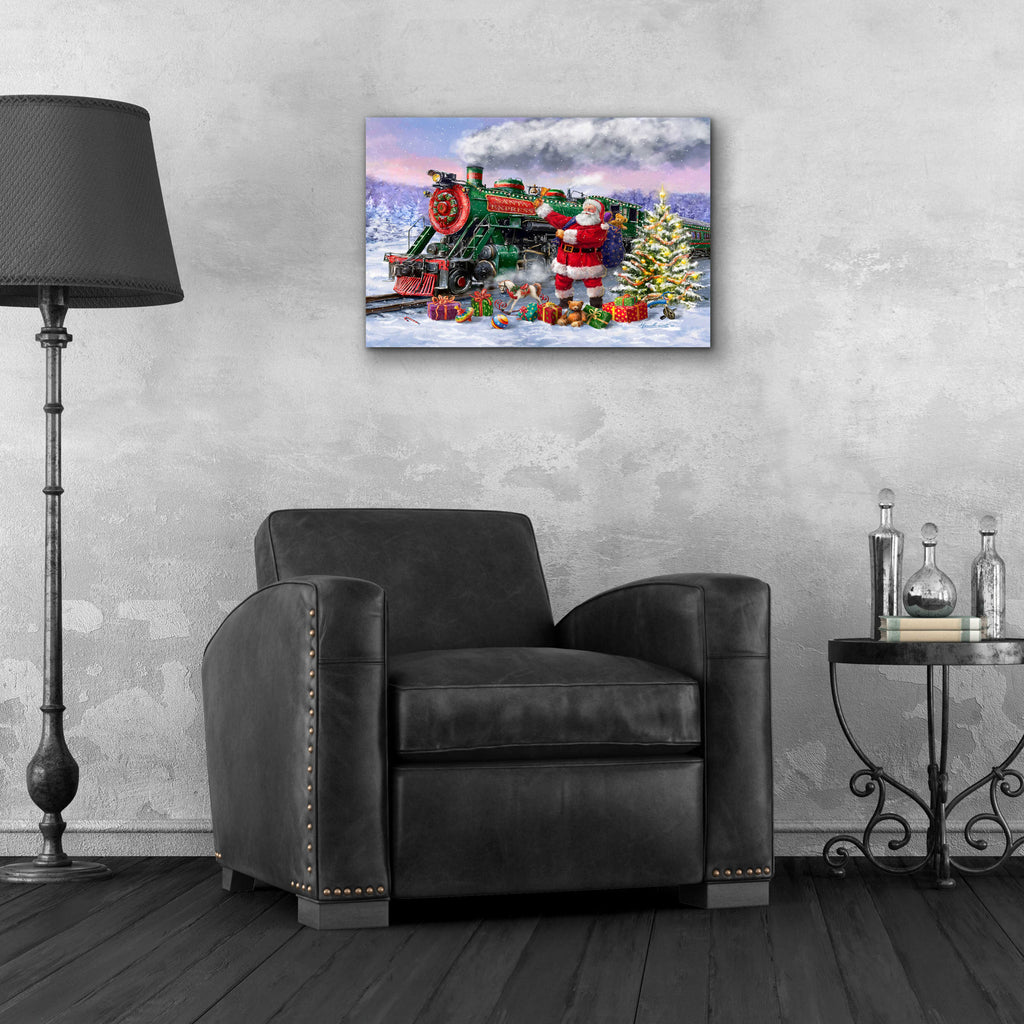 Epic Art 'Santa’s Express Train' by Ali Corti, Acrylic Glass Wall Art,24x16
