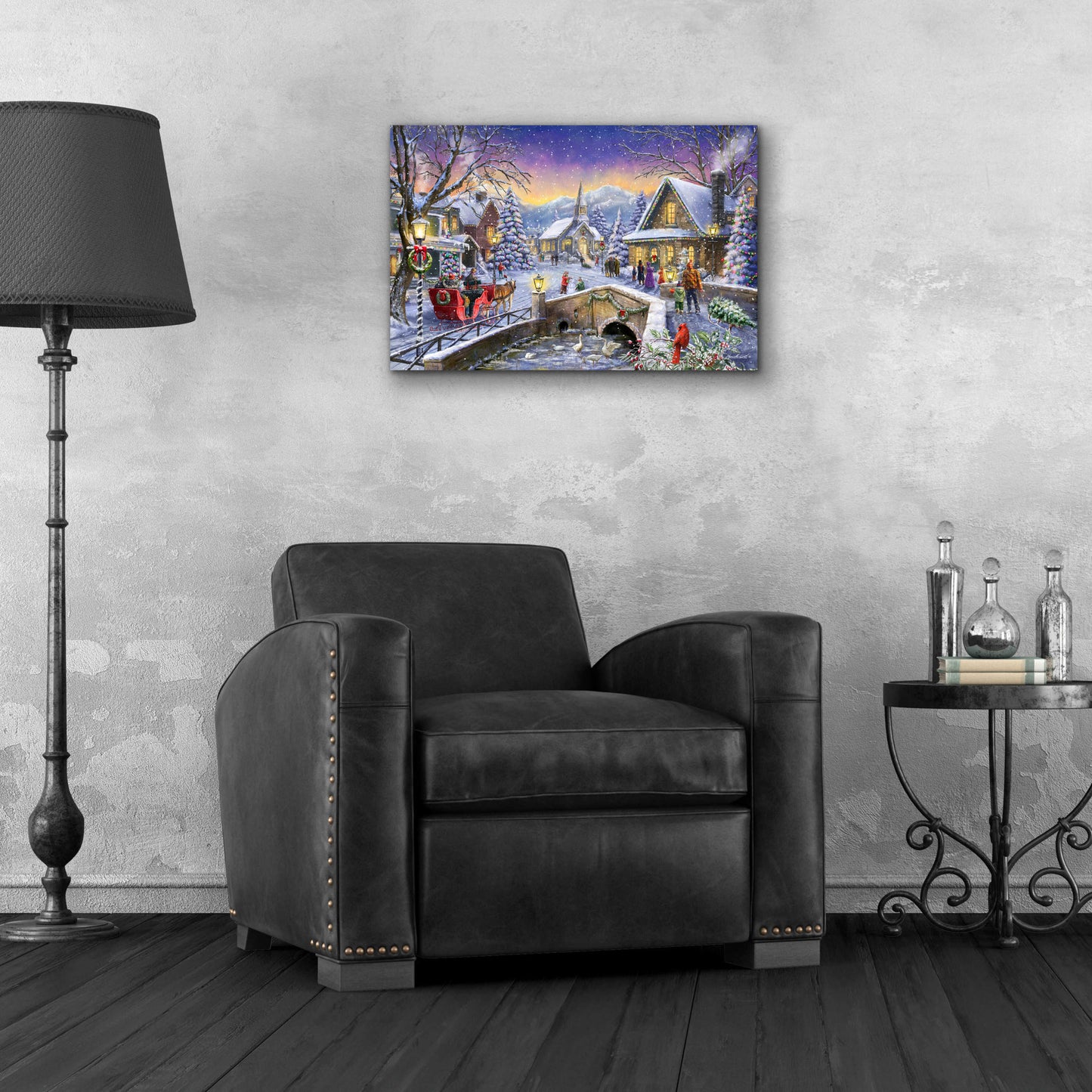 Epic Art 'Christmas Village Glow' by Ali Corti, Acrylic Glass Wall Art,24x16