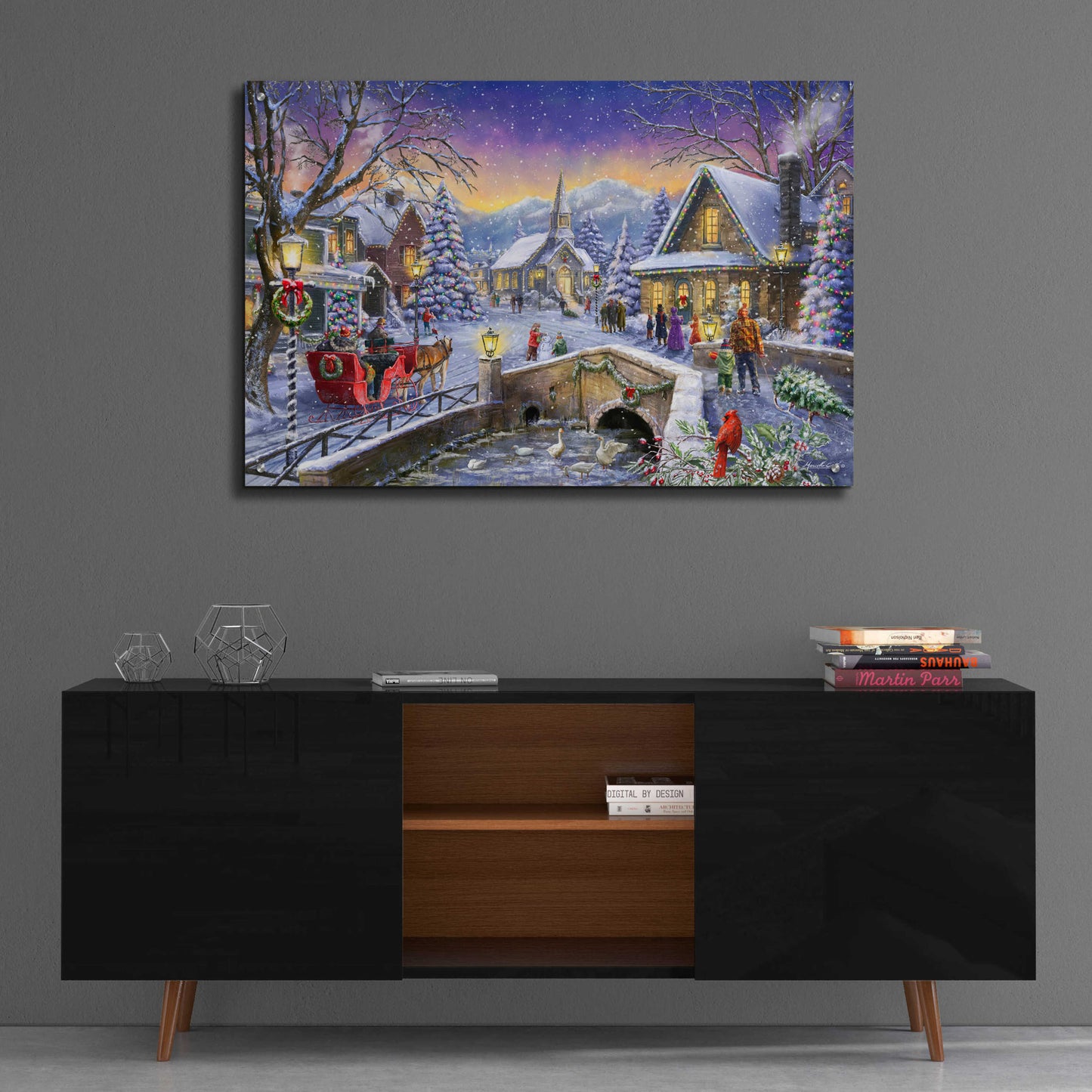 Epic Art 'Christmas Village Glow' by Ali Corti, Acrylic Glass Wall Art,36x24