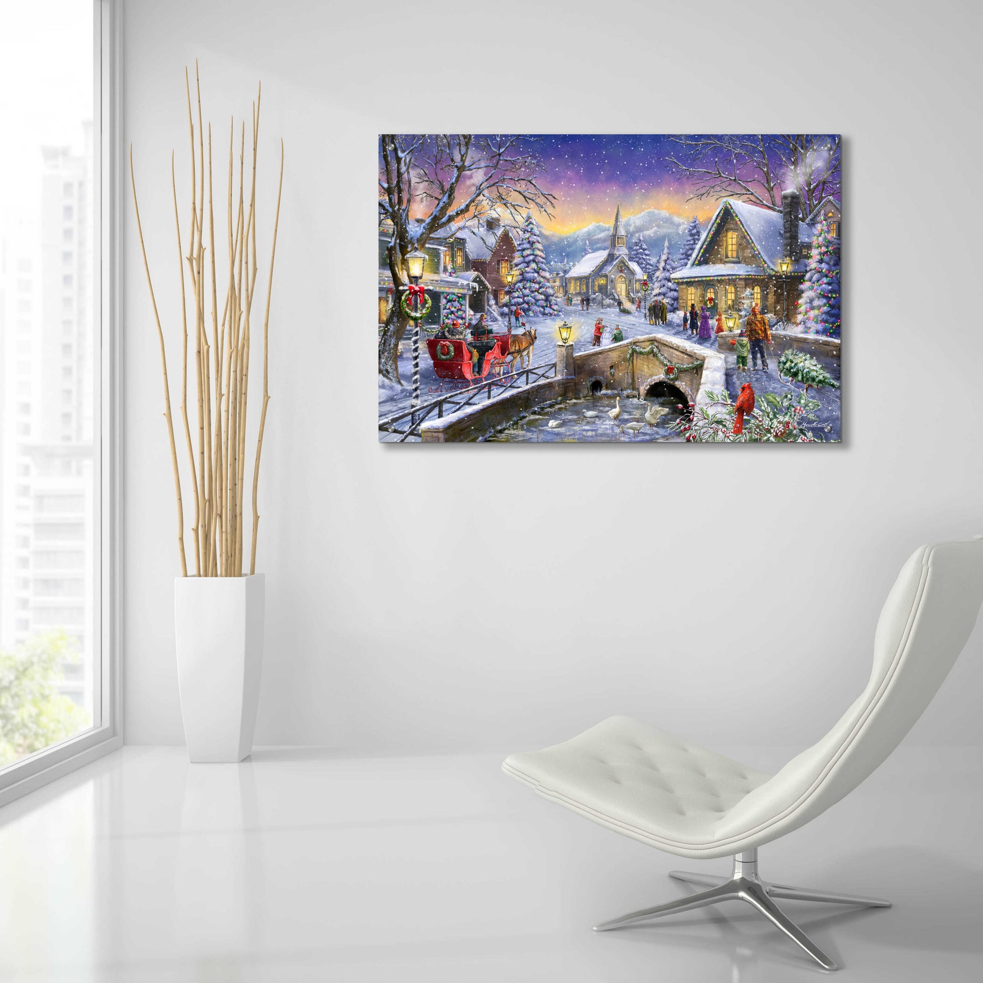 Epic Art 'Christmas Village Glow' by Ali Corti, Acrylic Glass Wall Art,36x24