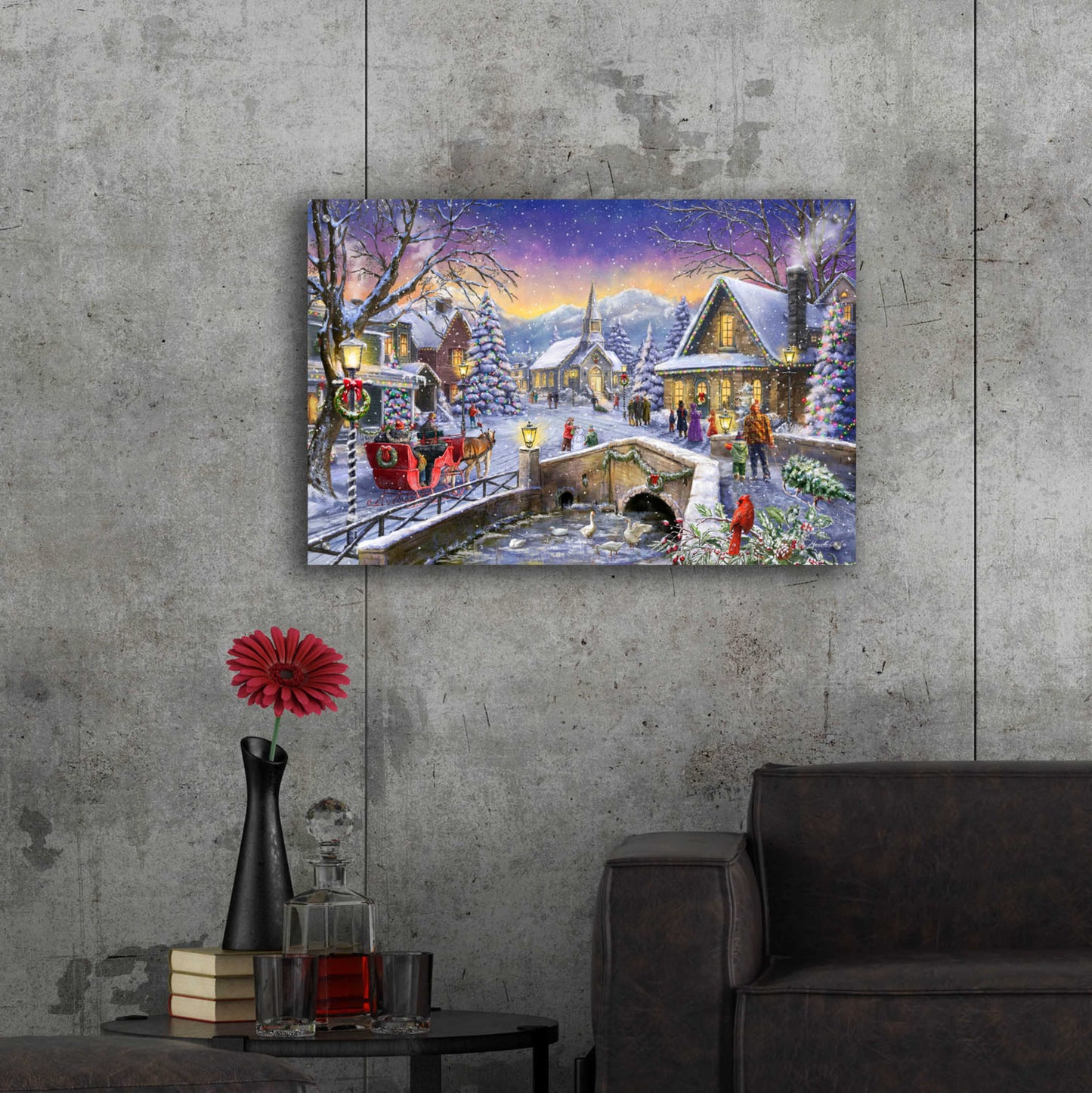 Epic Art 'Christmas Village Glow' by Ali Corti, Acrylic Glass Wall Art,36x24