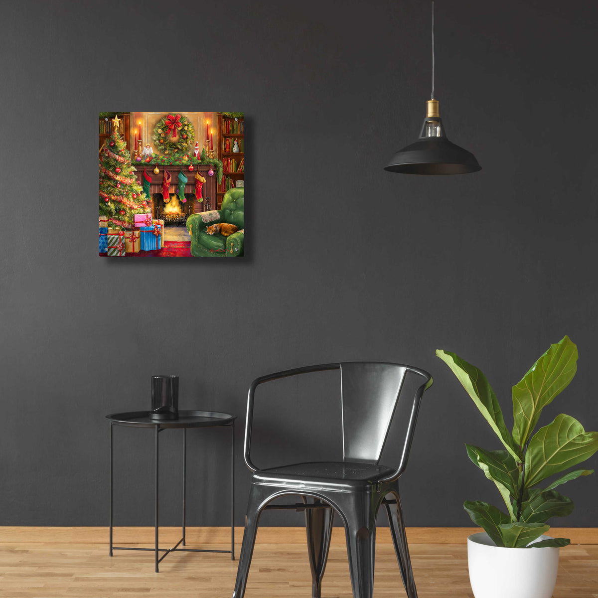Epic Art 'Cozy Christmas Evening' by Ali Corti, Acrylic Glass Wall Art,24x24
