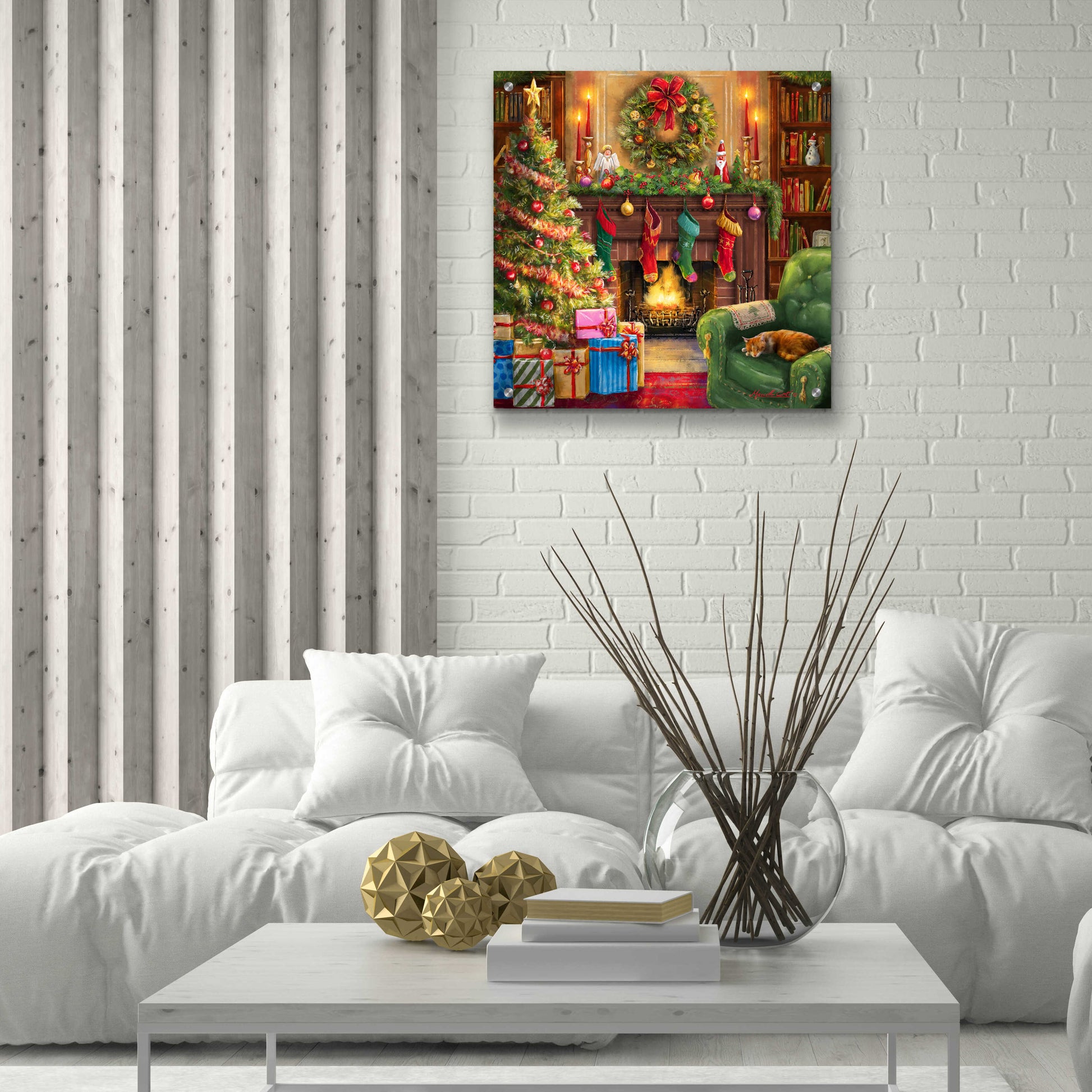 Epic Art 'Cozy Christmas Evening' by Ali Corti, Acrylic Glass Wall Art,24x24