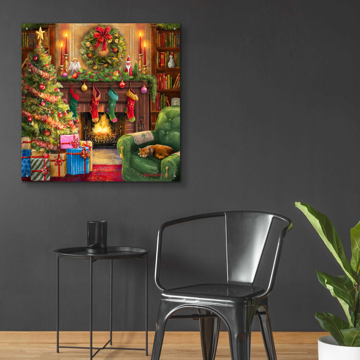 Epic Art 'Cozy Christmas Evening' by Ali Corti, Acrylic Glass Wall Art,36x36
