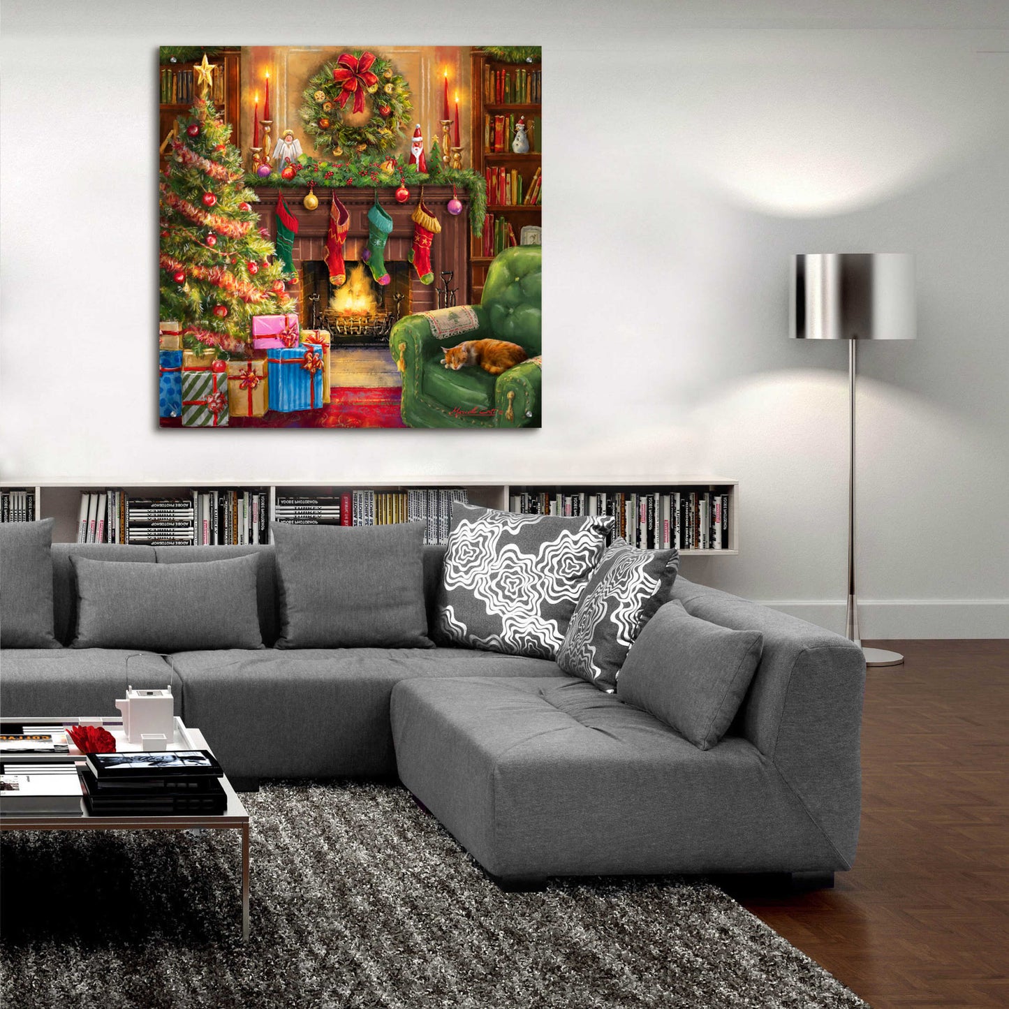 Epic Art 'Cozy Christmas Evening' by Ali Corti, Acrylic Glass Wall Art,36x36