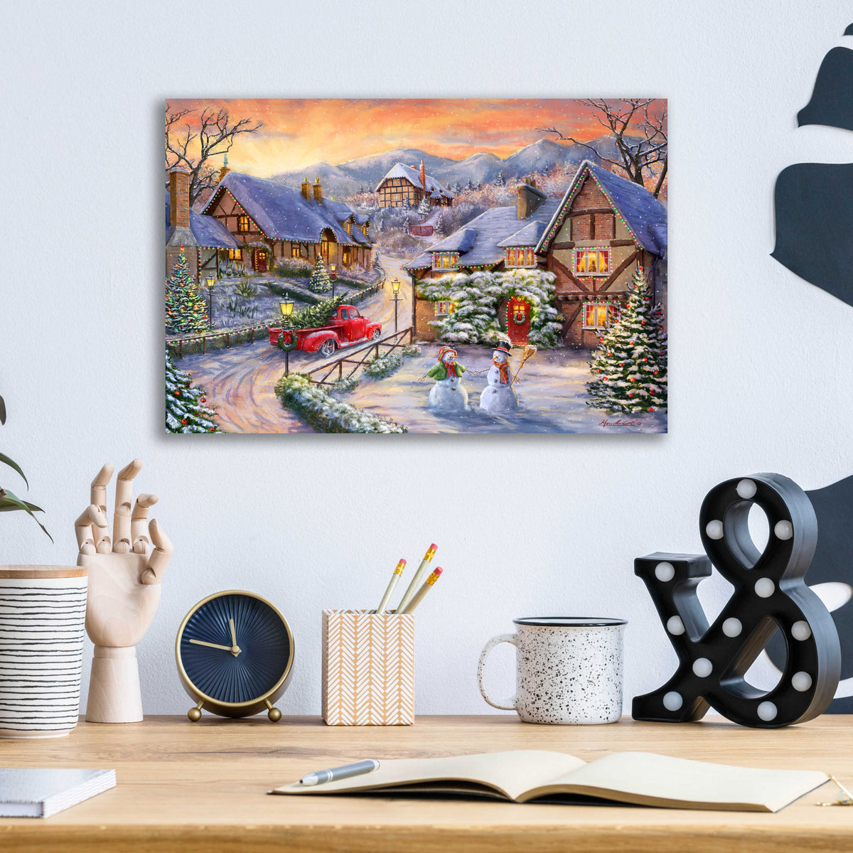Epic Art 'Brining Home the Tree' by Ali Corti, Acrylic Glass Wall Art,16x12