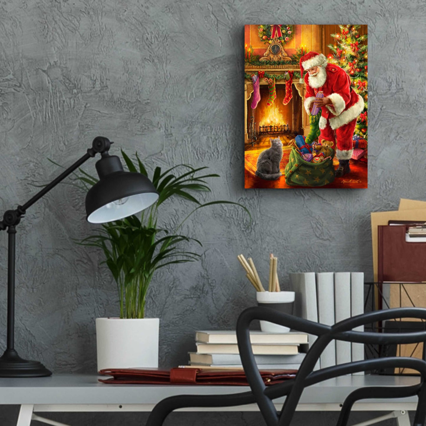 Epic Art 'Santa Has Arrived' by Ali Corti, Acrylic Glass Wall Art,12x16