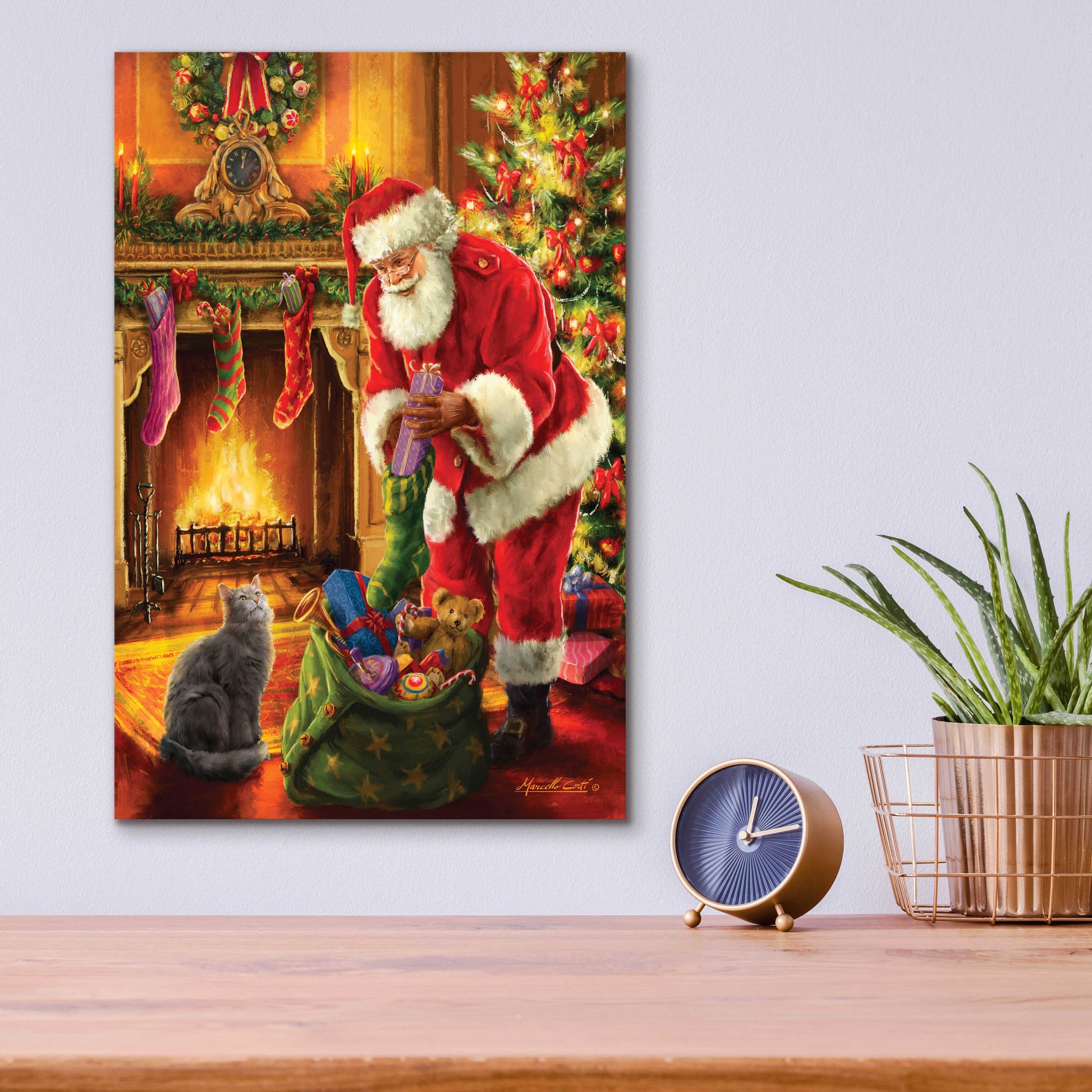 Epic Art 'Santa Has Arrived' by Ali Corti, Acrylic Glass Wall Art,12x16