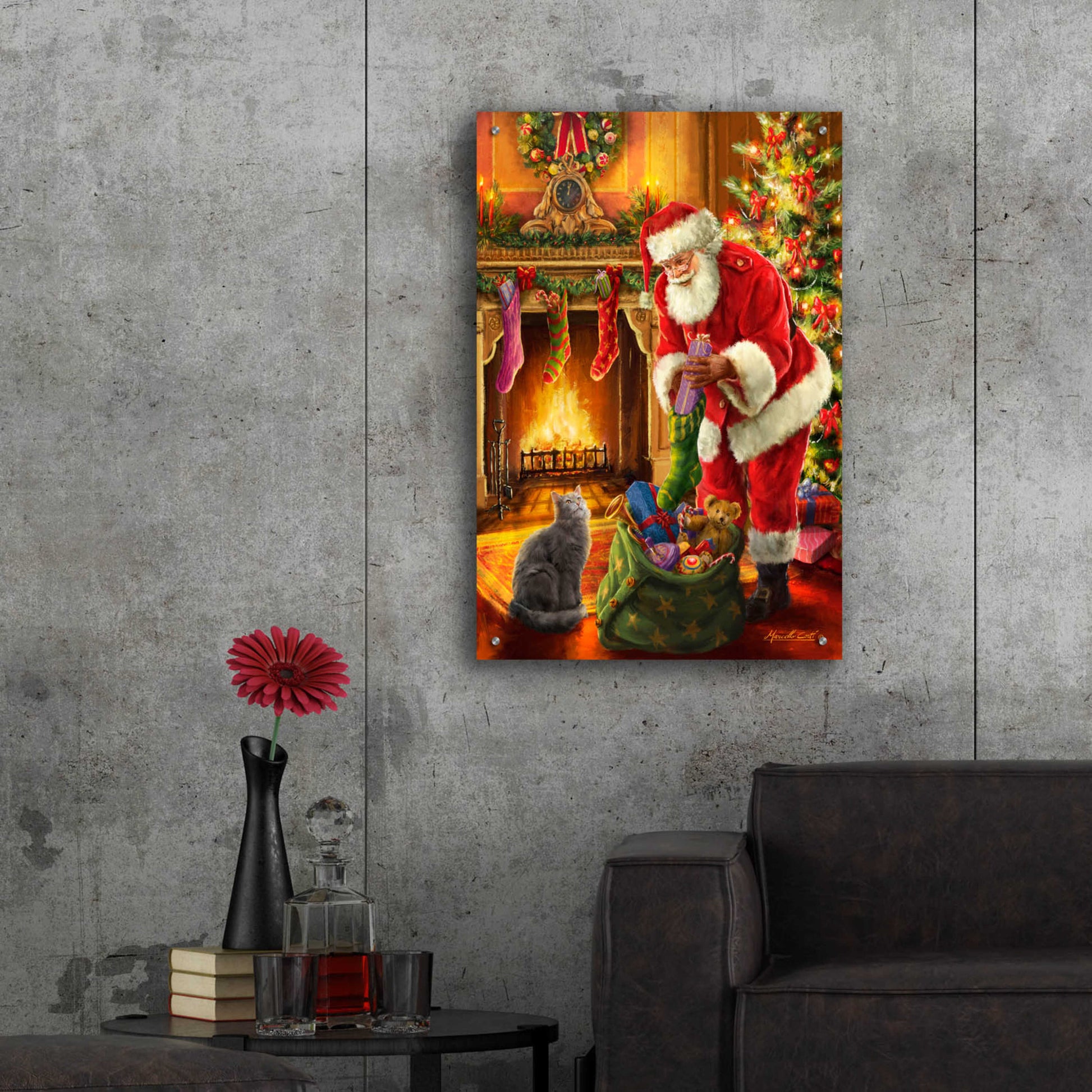 Epic Art 'Santa Has Arrived' by Ali Corti, Acrylic Glass Wall Art,24x36