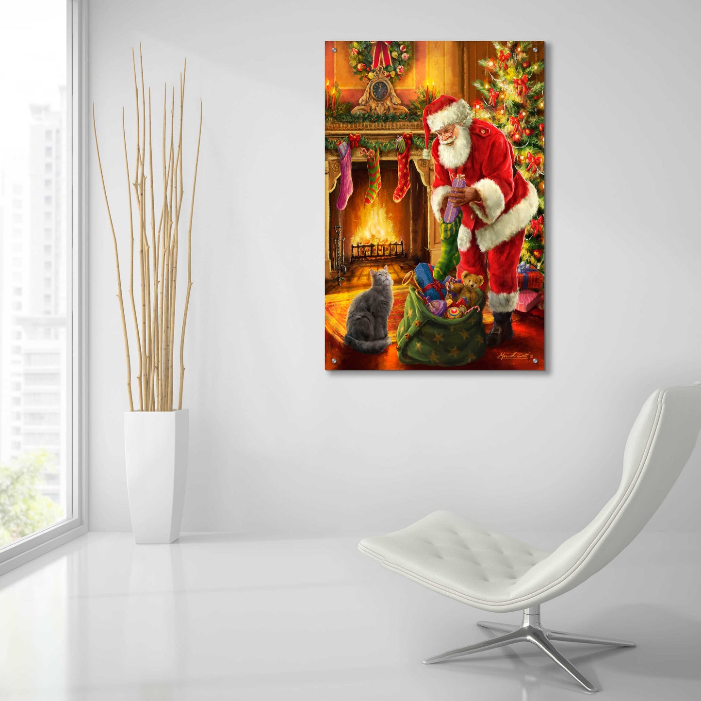 Epic Art 'Santa Has Arrived' by Ali Corti, Acrylic Glass Wall Art,24x36