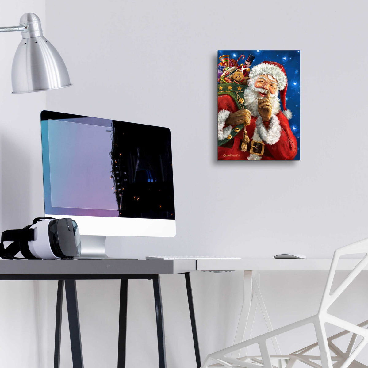 Epic Art 'Santa’s Secret' by Ali Corti, Acrylic Glass Wall Art,12x16