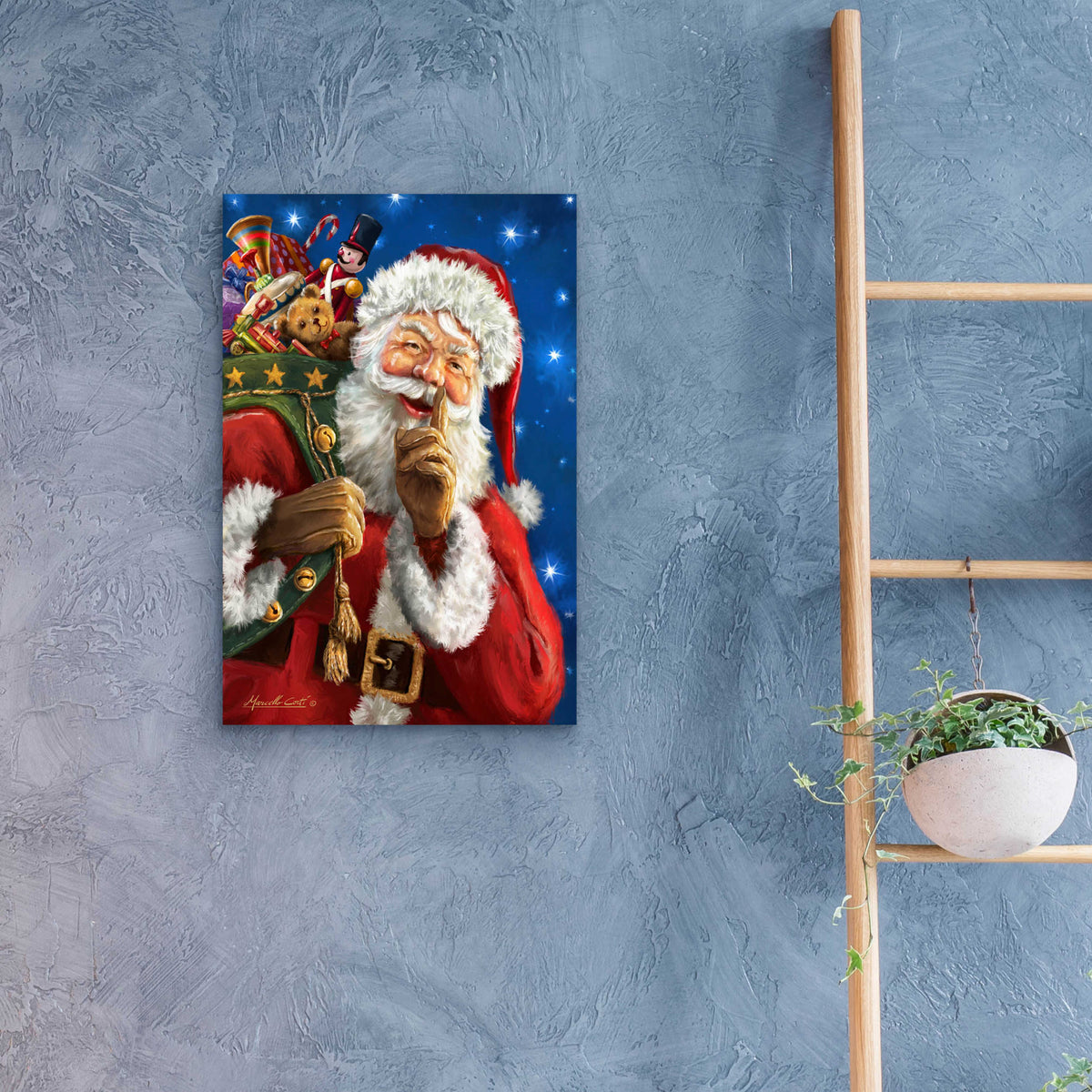 Epic Art 'Santa’s Secret' by Ali Corti, Acrylic Glass Wall Art,16x24