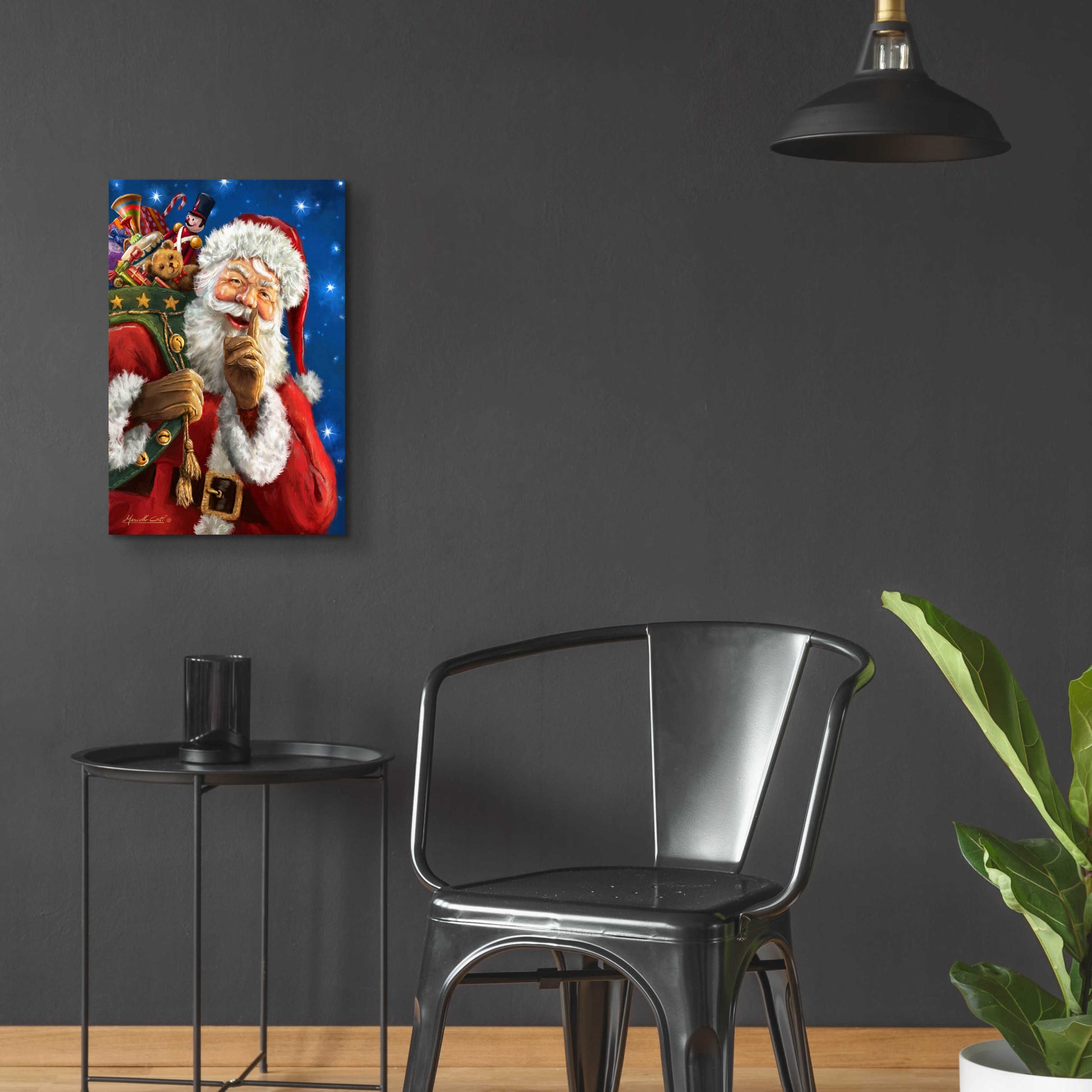 Epic Art 'Santa’s Secret' by Ali Corti, Acrylic Glass Wall Art,16x24