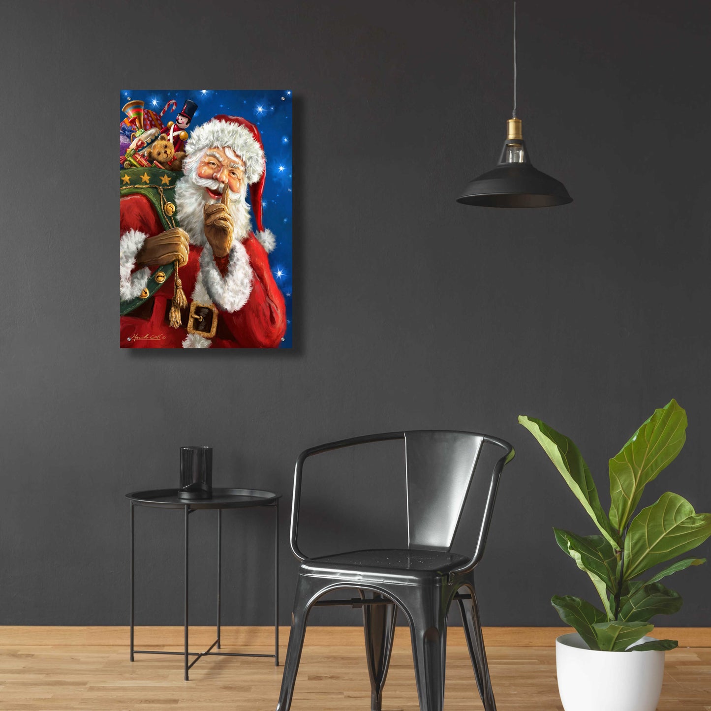 Epic Art 'Santa’s Secret' by Ali Corti, Acrylic Glass Wall Art,24x36