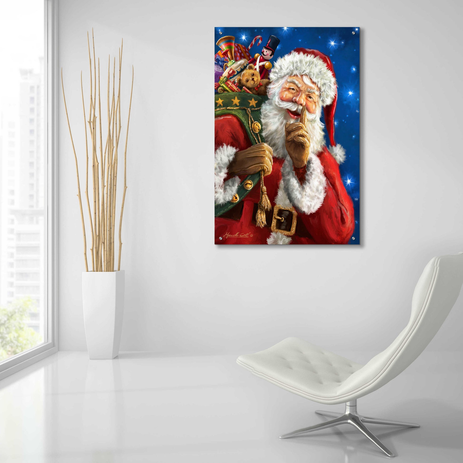 Epic Art 'Santa’s Secret' by Ali Corti, Acrylic Glass Wall Art,24x36