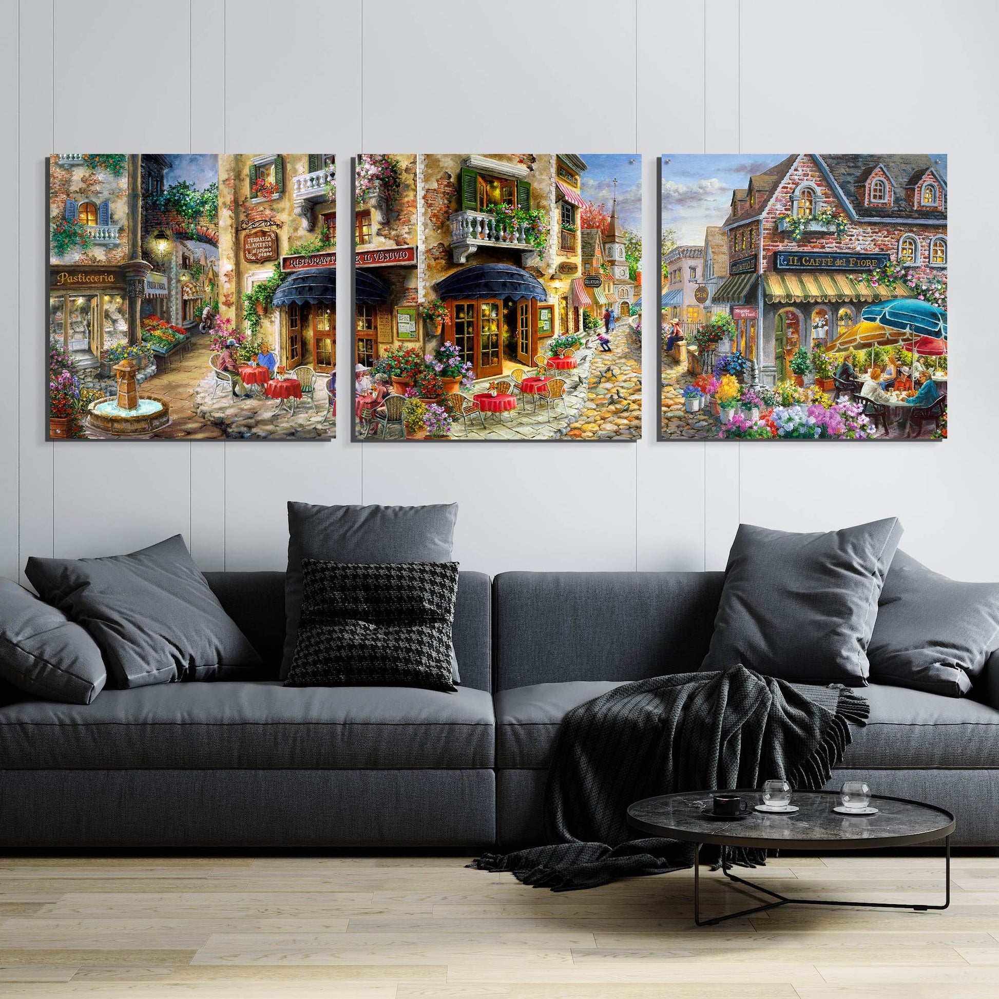 Epic Art 'Late Afternoon in Italy' by Nicky Boehme, Acrylic Glass Wall Art, 3 Piece Set,108x36