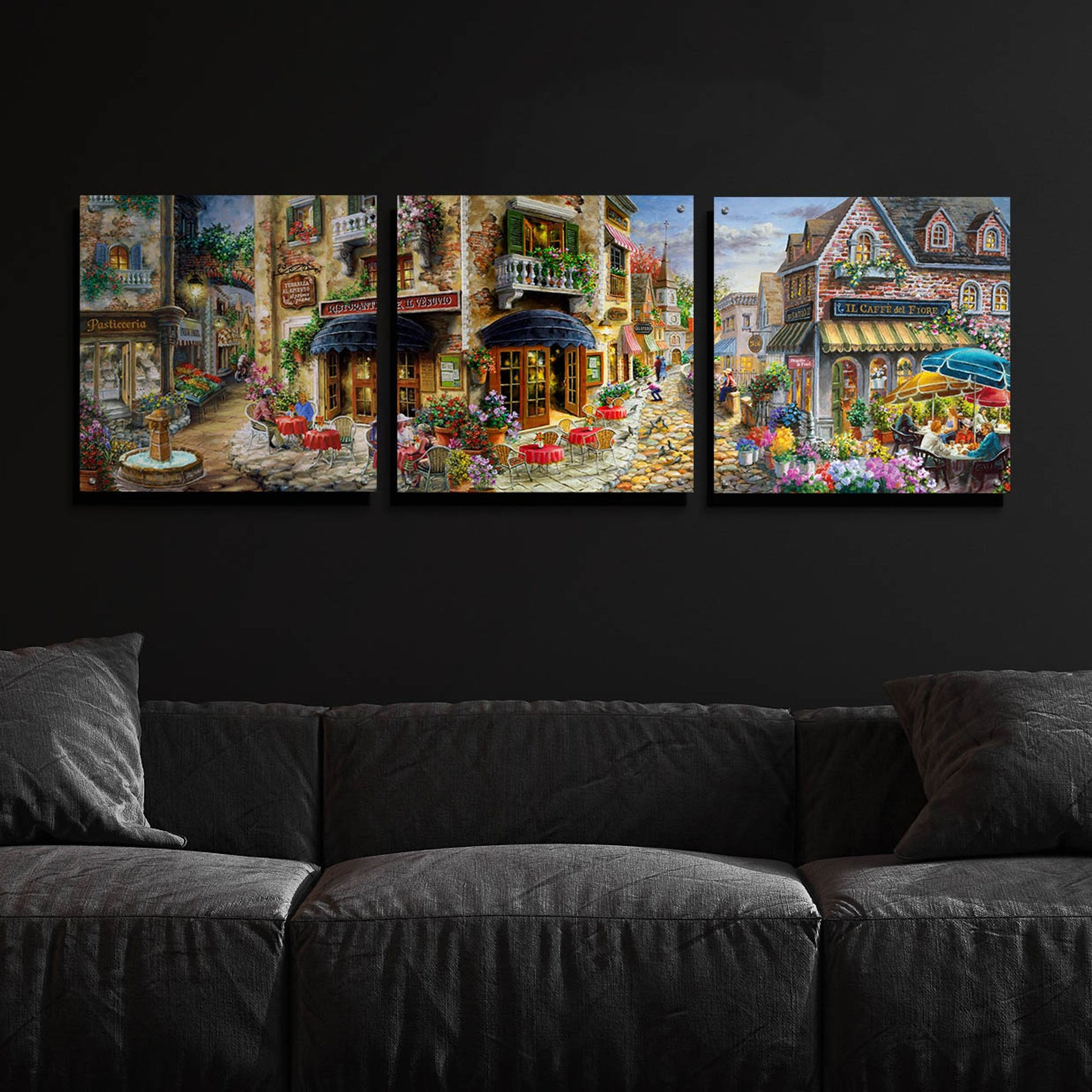 Epic Art 'Late Afternoon in Italy' by Nicky Boehme, Acrylic Glass Wall Art, 3 Piece Set,72x24