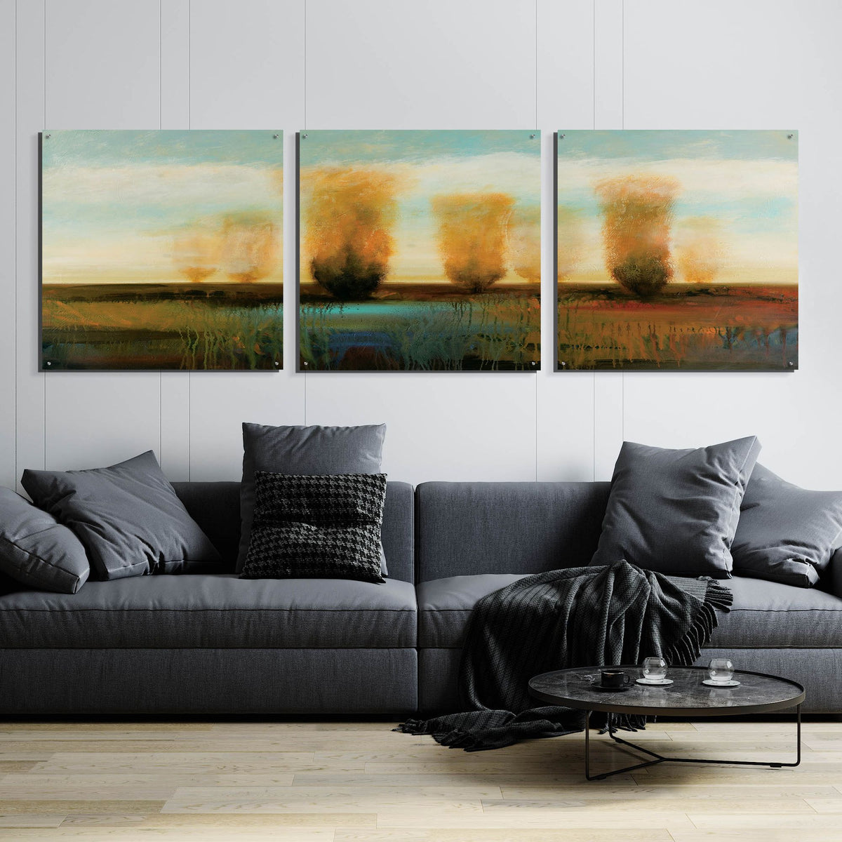 Epic Art 'River 1' by Jadei Graphics, Acrylic Glass Wall Art, 3 Piece Set,108x36