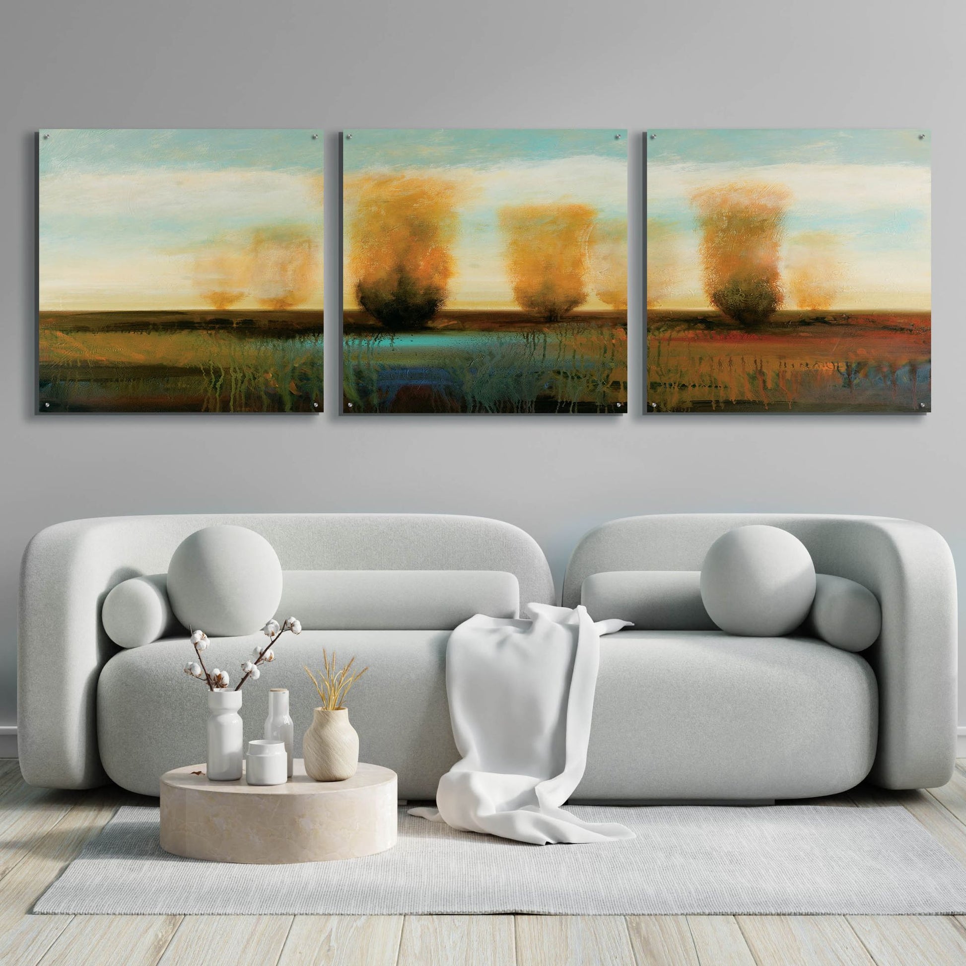 Epic Art 'River 1' by Jadei Graphics, Acrylic Glass Wall Art, 3 Piece Set,108x36