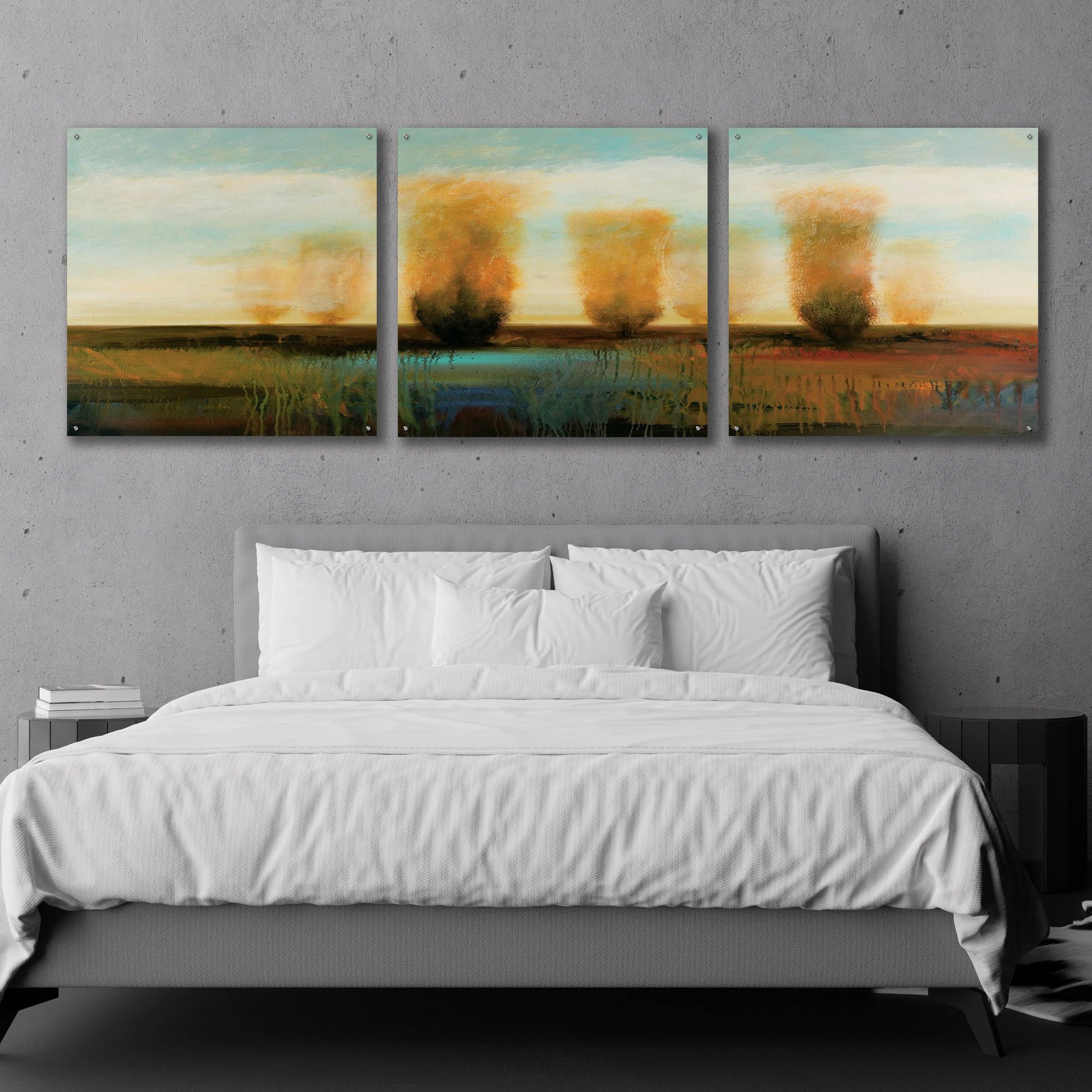 Epic Art 'River 1' by Jadei Graphics, Acrylic Glass Wall Art, 3 Piece Set,108x36