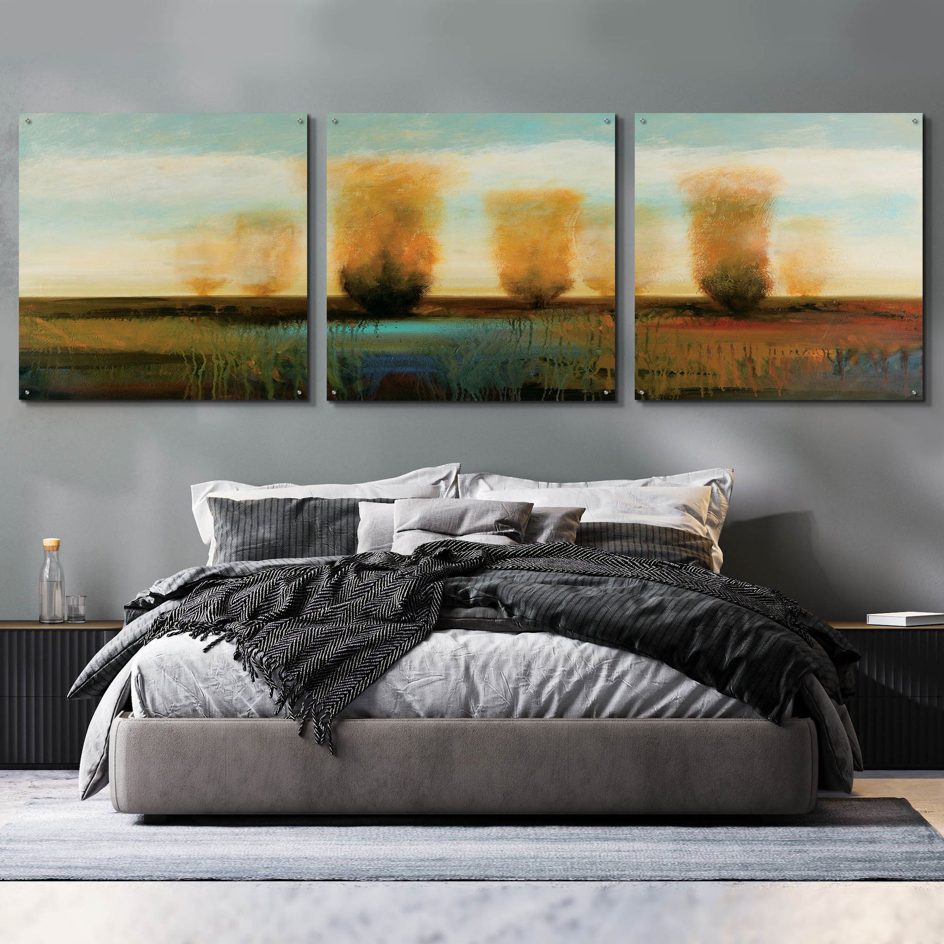 Epic Art 'River 1' by Jadei Graphics, Acrylic Glass Wall Art, 3 Piece Set,108x36