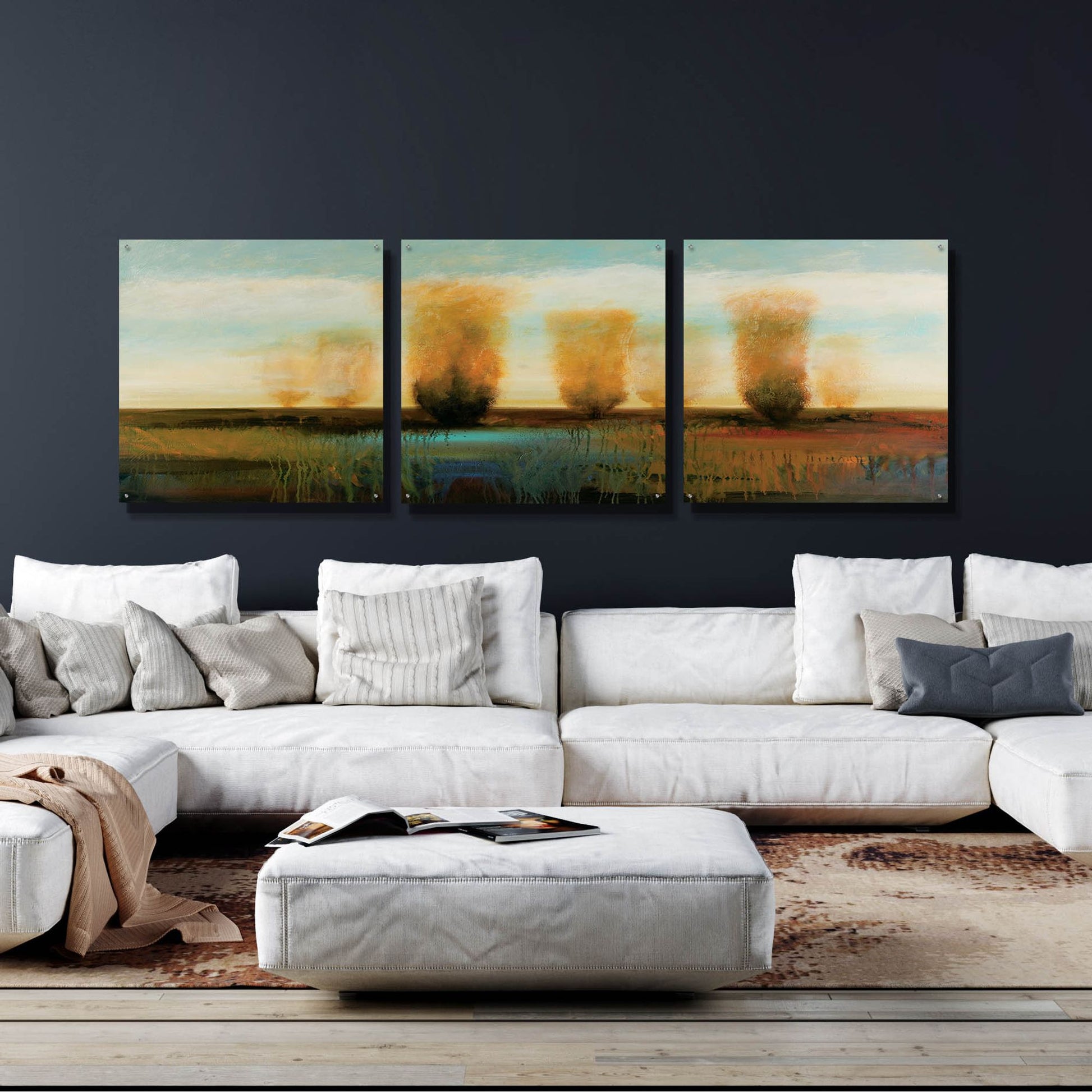 Epic Art 'River 1' by Jadei Graphics, Acrylic Glass Wall Art, 3 Piece Set,108x36