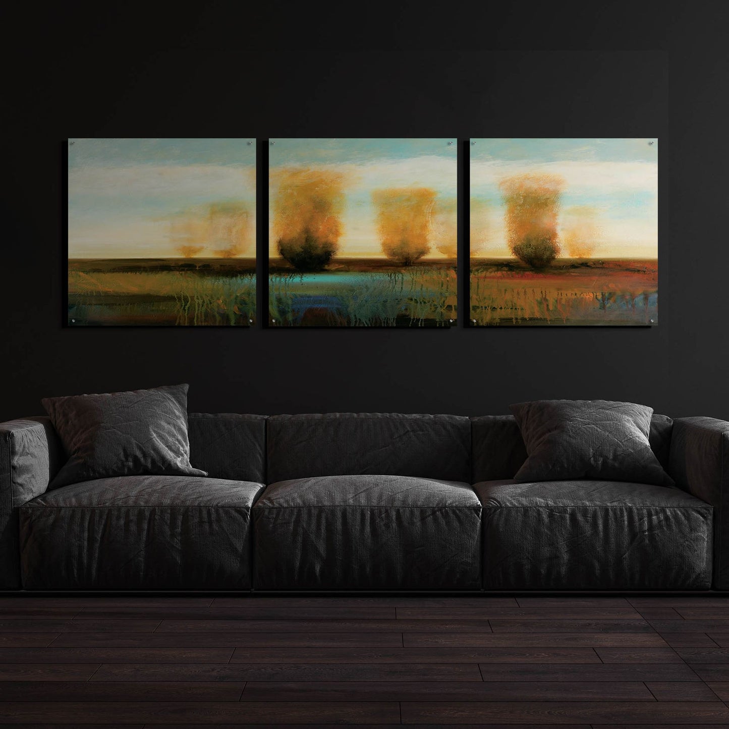 Epic Art 'River 1' by Jadei Graphics, Acrylic Glass Wall Art, 3 Piece Set,108x36