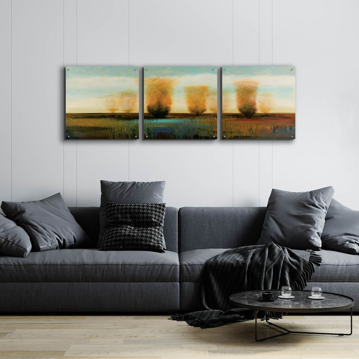 Epic Art 'River 1' by Jadei Graphics, Acrylic Glass Wall Art, 3 Piece Set,72x24