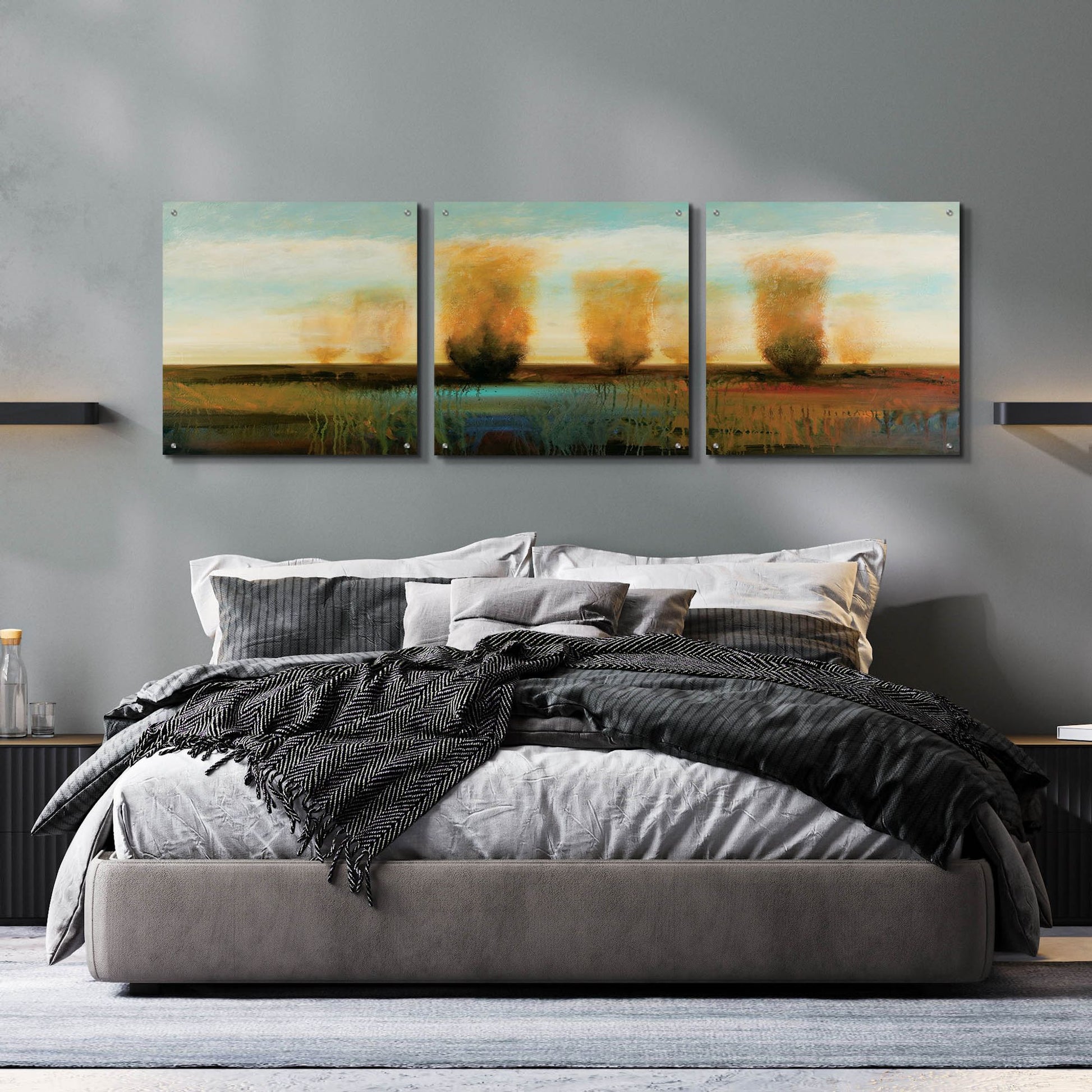 Epic Art 'River 1' by Jadei Graphics, Acrylic Glass Wall Art, 3 Piece Set,72x24