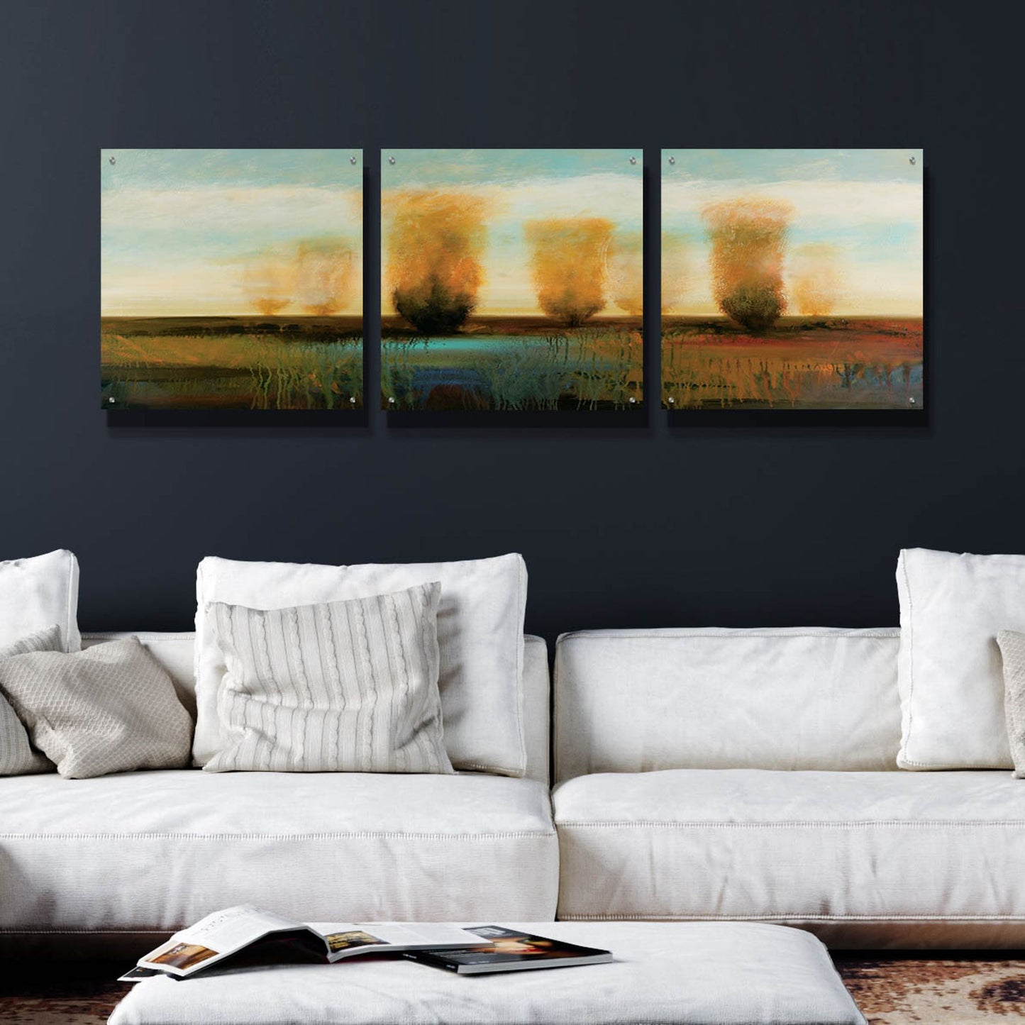 Epic Art 'River 1' by Jadei Graphics, Acrylic Glass Wall Art, 3 Piece Set,72x24