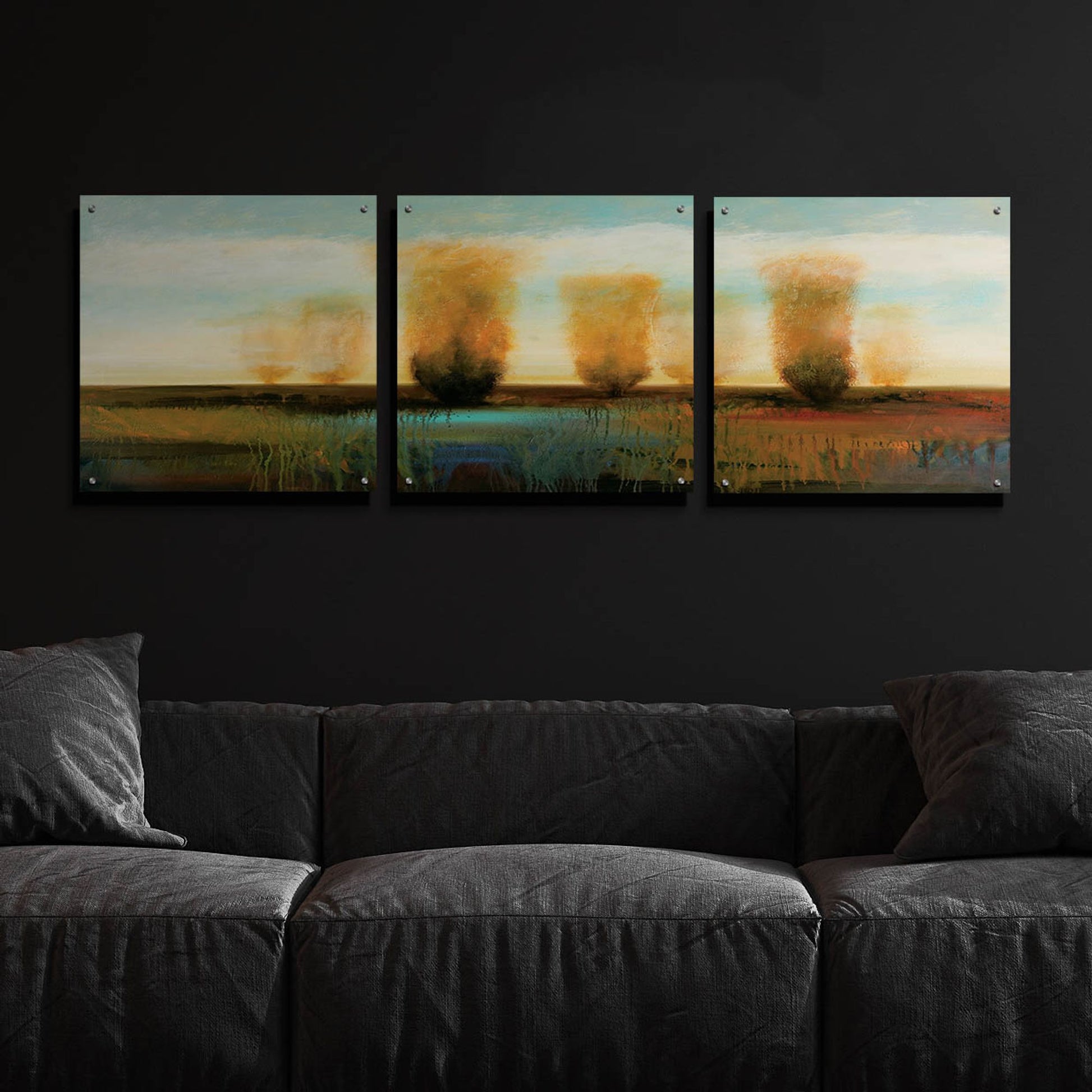 Epic Art 'River 1' by Jadei Graphics, Acrylic Glass Wall Art, 3 Piece Set,72x24