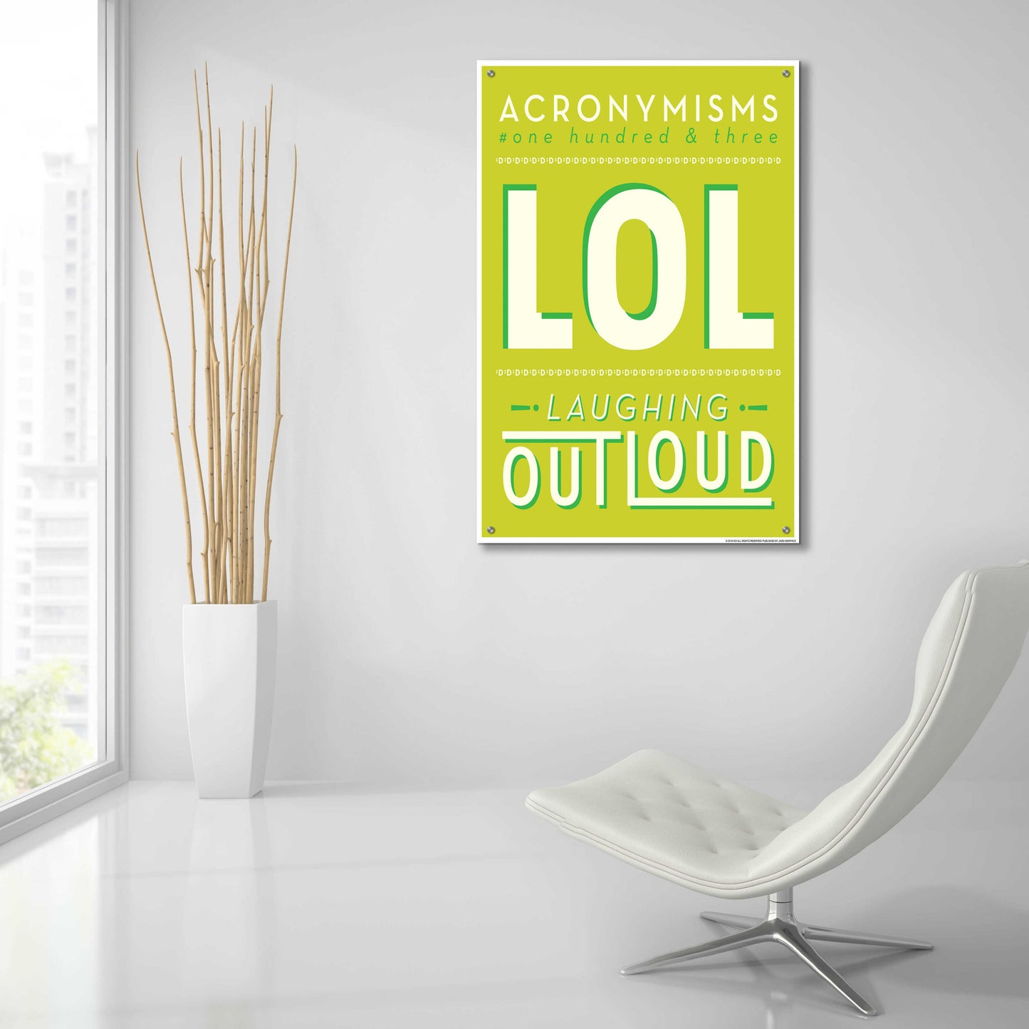 Epic Art 'Lol' by JJ Brando, Acrylic Glass Wall Art,24x36