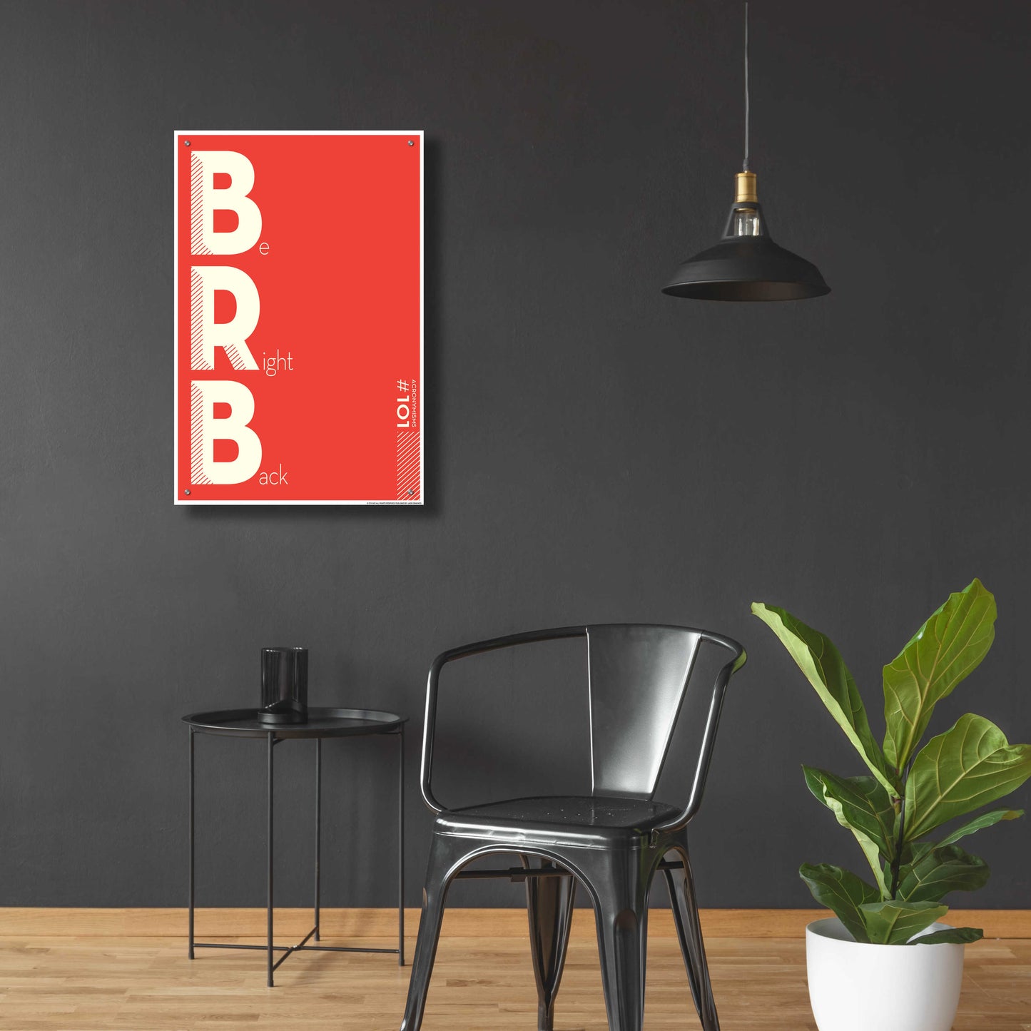 Epic Art 'Brb' by JJ Brando, Acrylic Glass Wall Art,24x36