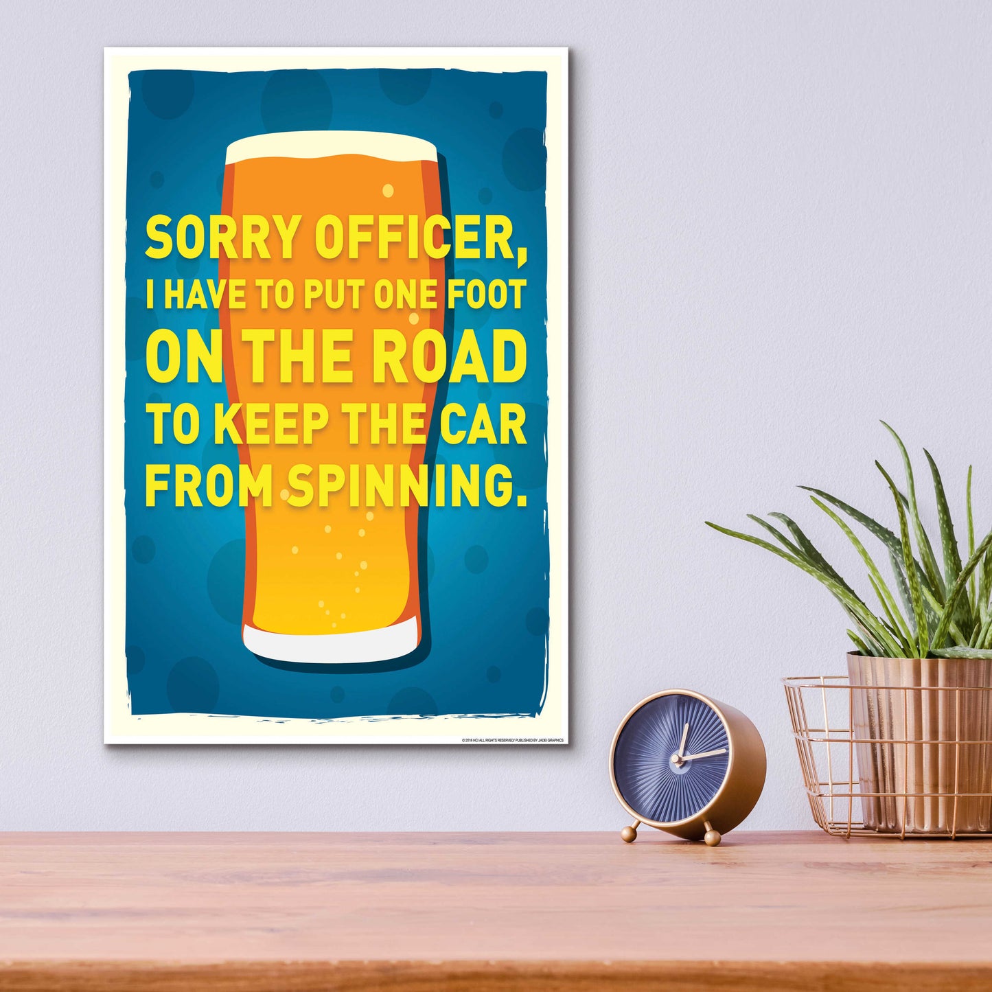 Epic Art 'Sorry Officer' by JJ Brando, Acrylic Glass Wall Art,12x16