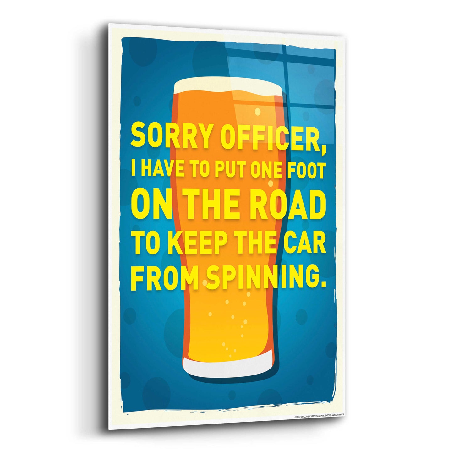 Epic Art 'Sorry Officer' by JJ Brando, Acrylic Glass Wall Art,16x24