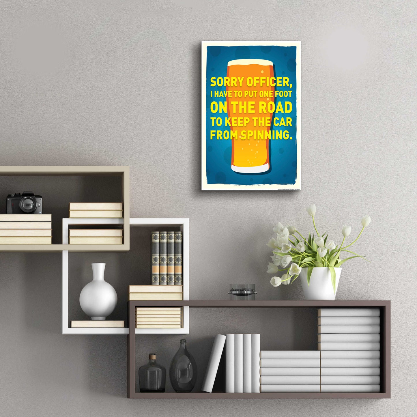 Epic Art 'Sorry Officer' by JJ Brando, Acrylic Glass Wall Art,16x24