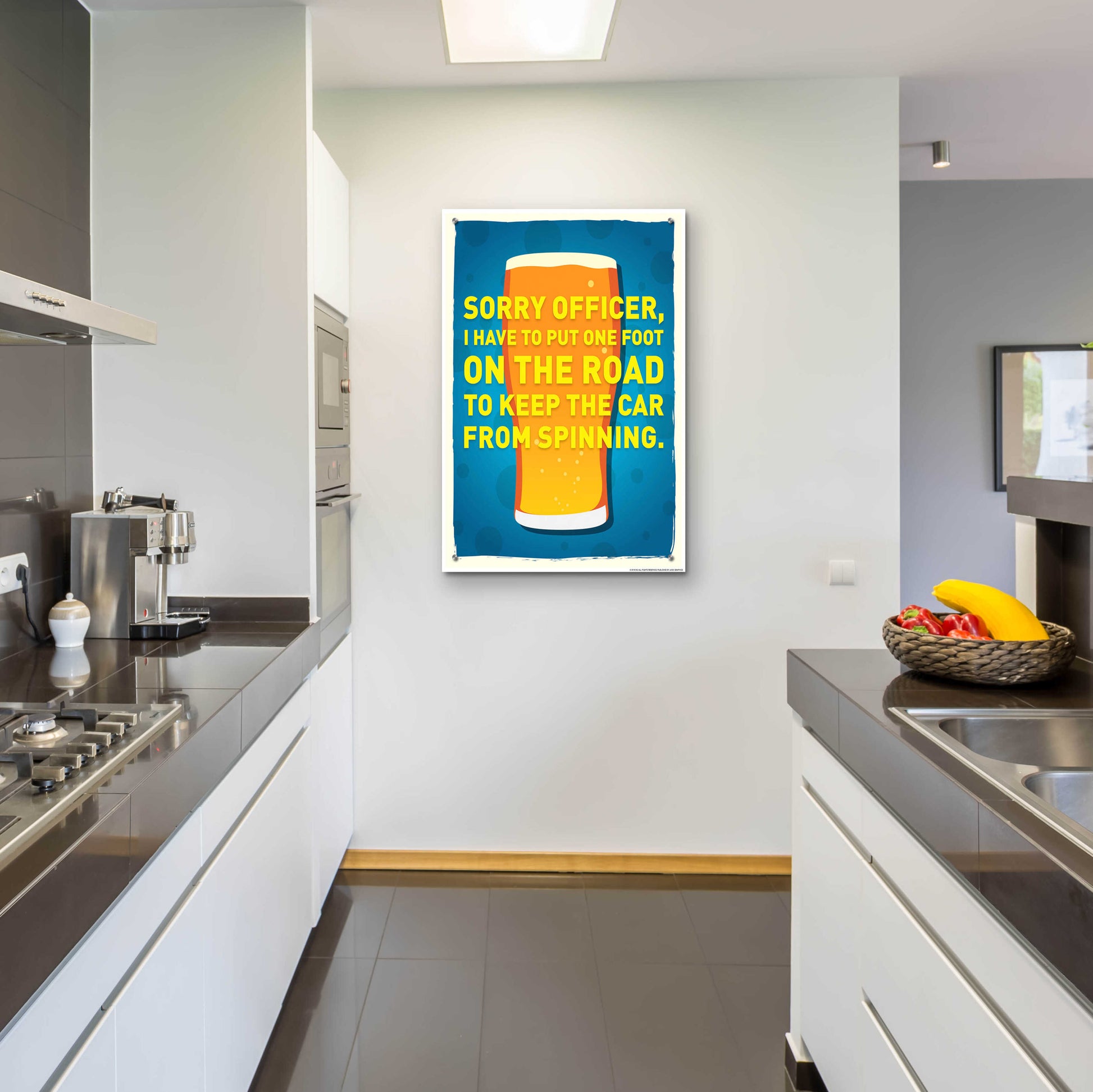 Epic Art 'Sorry Officer' by JJ Brando, Acrylic Glass Wall Art,24x36