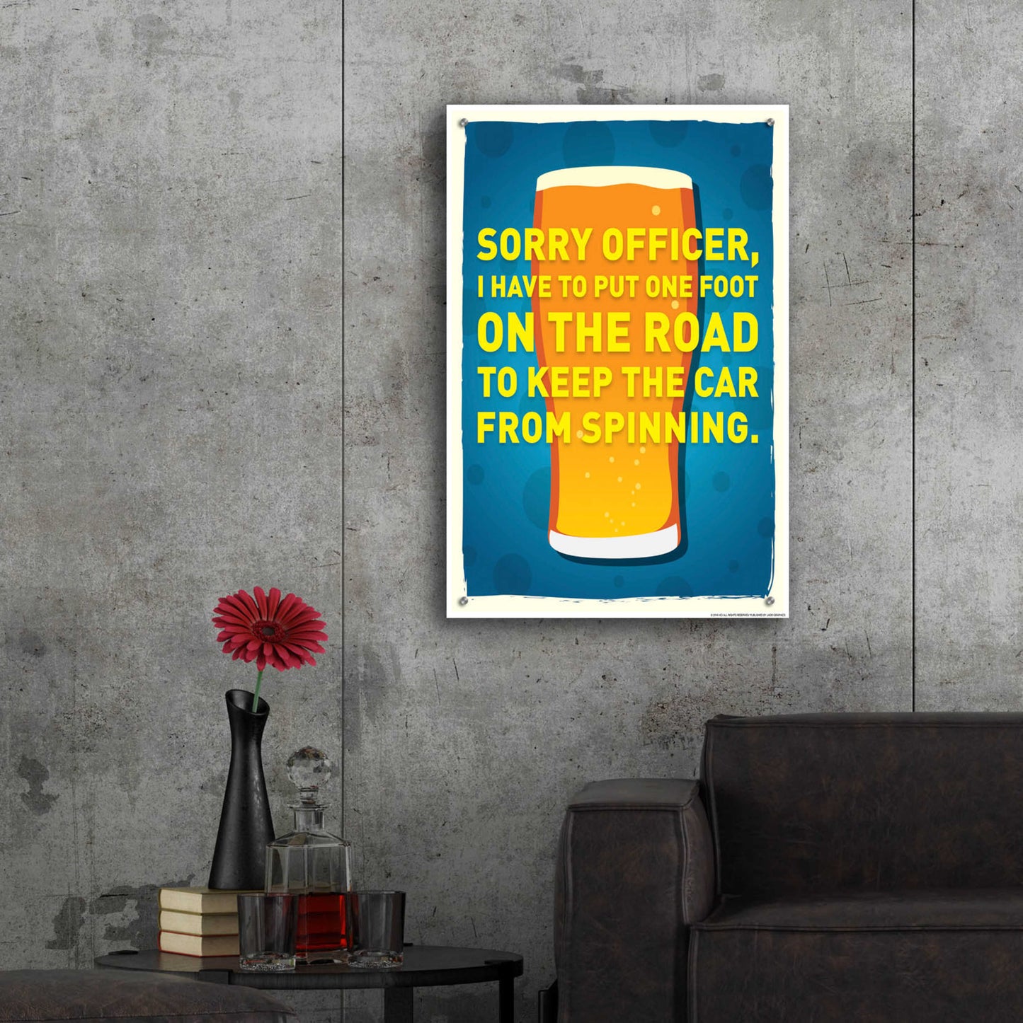 Epic Art 'Sorry Officer' by JJ Brando, Acrylic Glass Wall Art,24x36