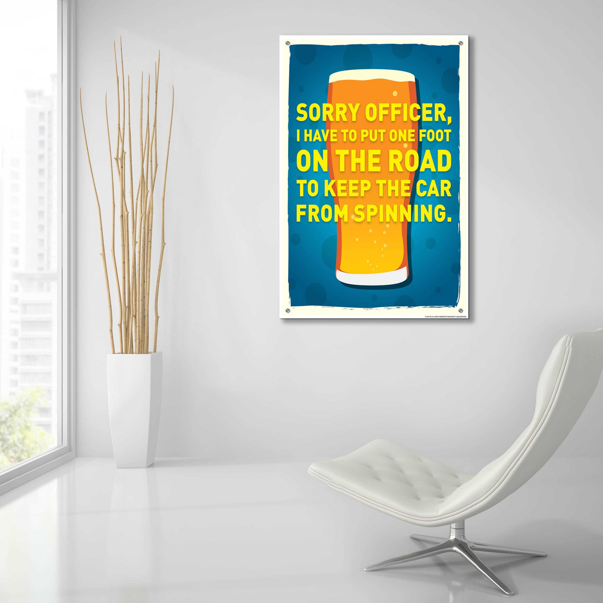 Epic Art 'Sorry Officer' by JJ Brando, Acrylic Glass Wall Art,24x36