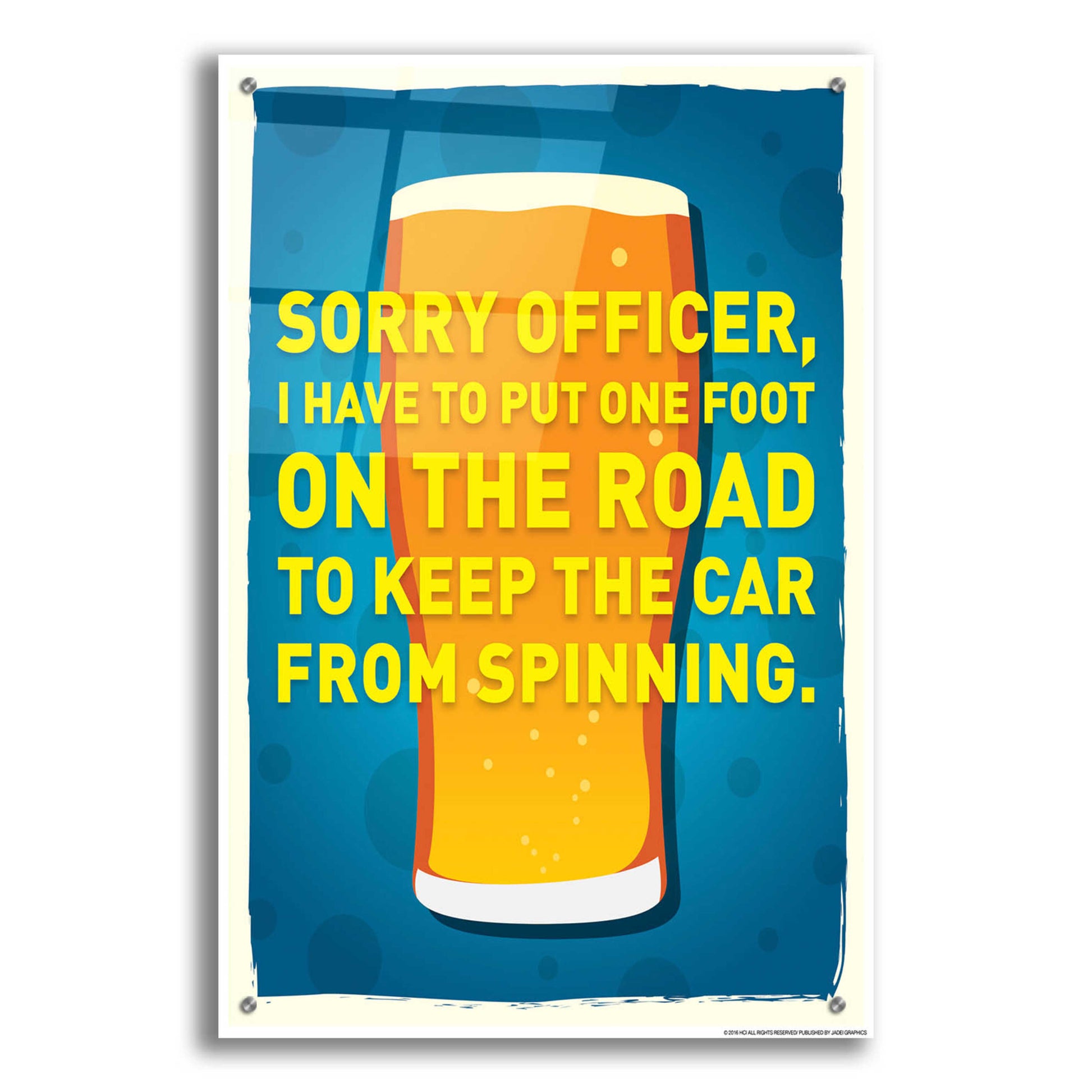 Epic Art 'Sorry Officer' by JJ Brando, Acrylic Glass Wall Art,24x36