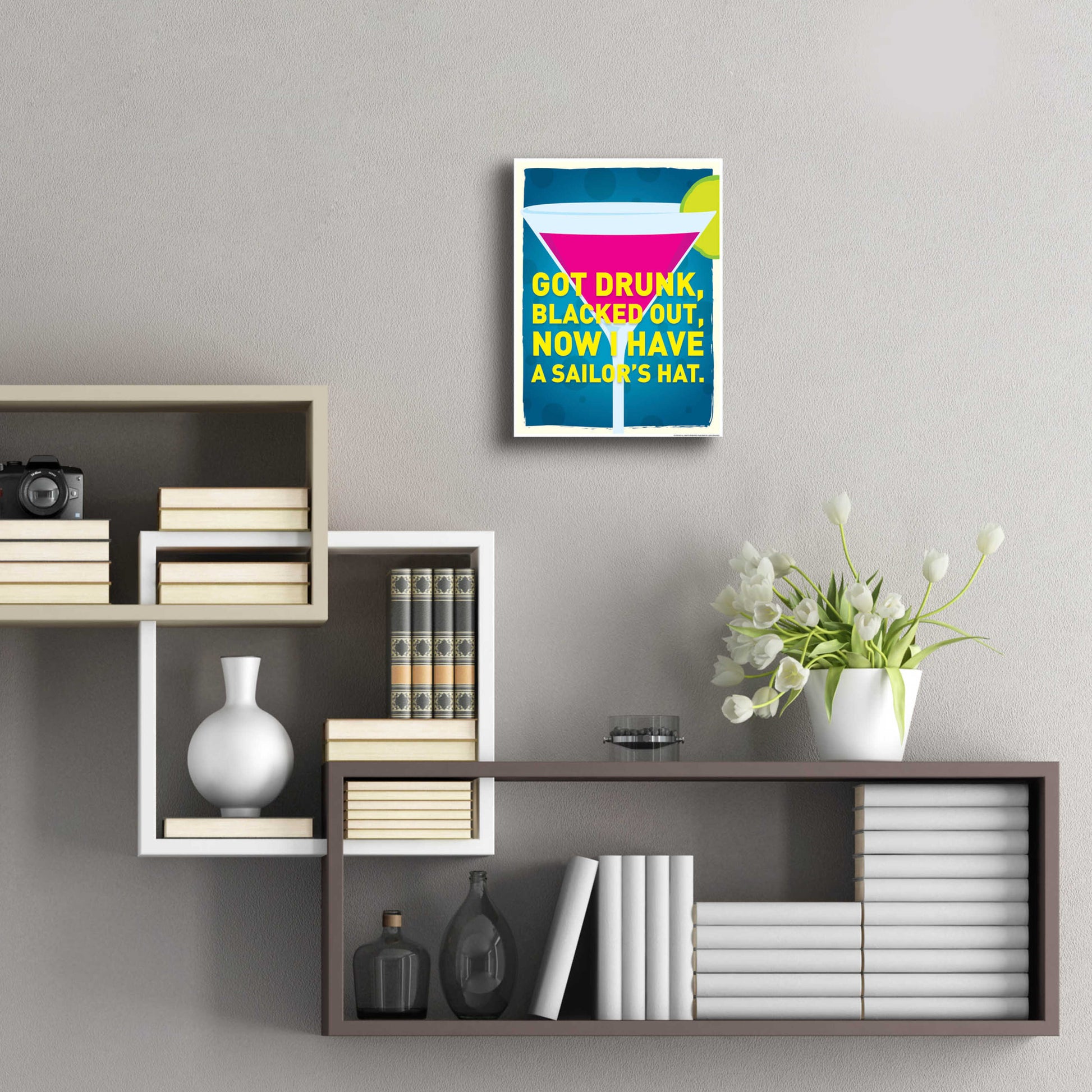 Epic Art 'Got Drunk' by JJ Brando, Acrylic Glass Wall Art,12x16