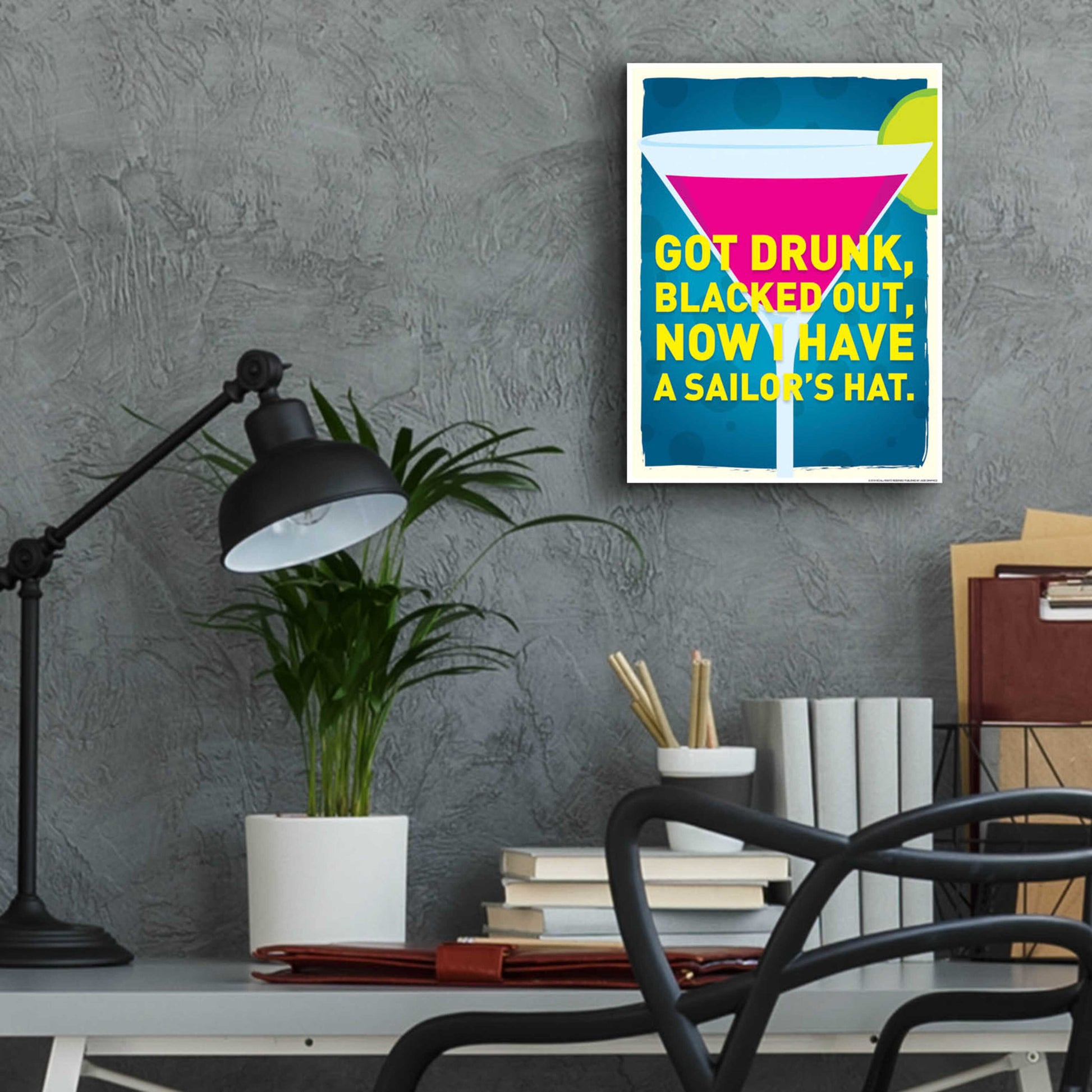 Epic Art 'Got Drunk' by JJ Brando, Acrylic Glass Wall Art,12x16