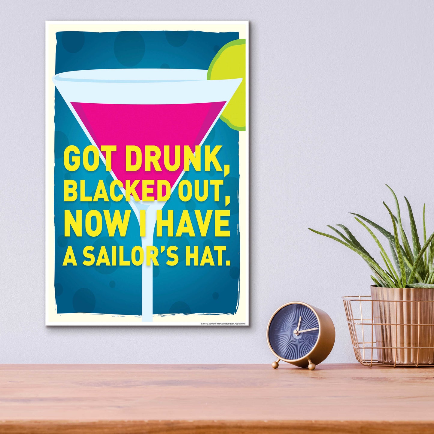 Epic Art 'Got Drunk' by JJ Brando, Acrylic Glass Wall Art,12x16