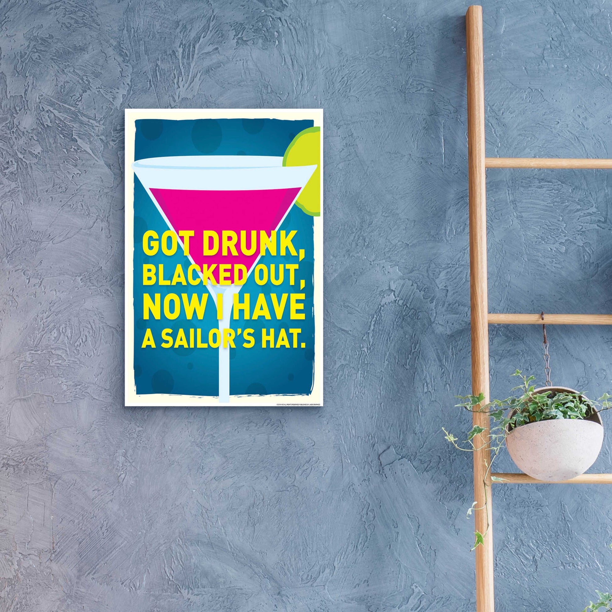 Epic Art 'Got Drunk' by JJ Brando, Acrylic Glass Wall Art,16x24