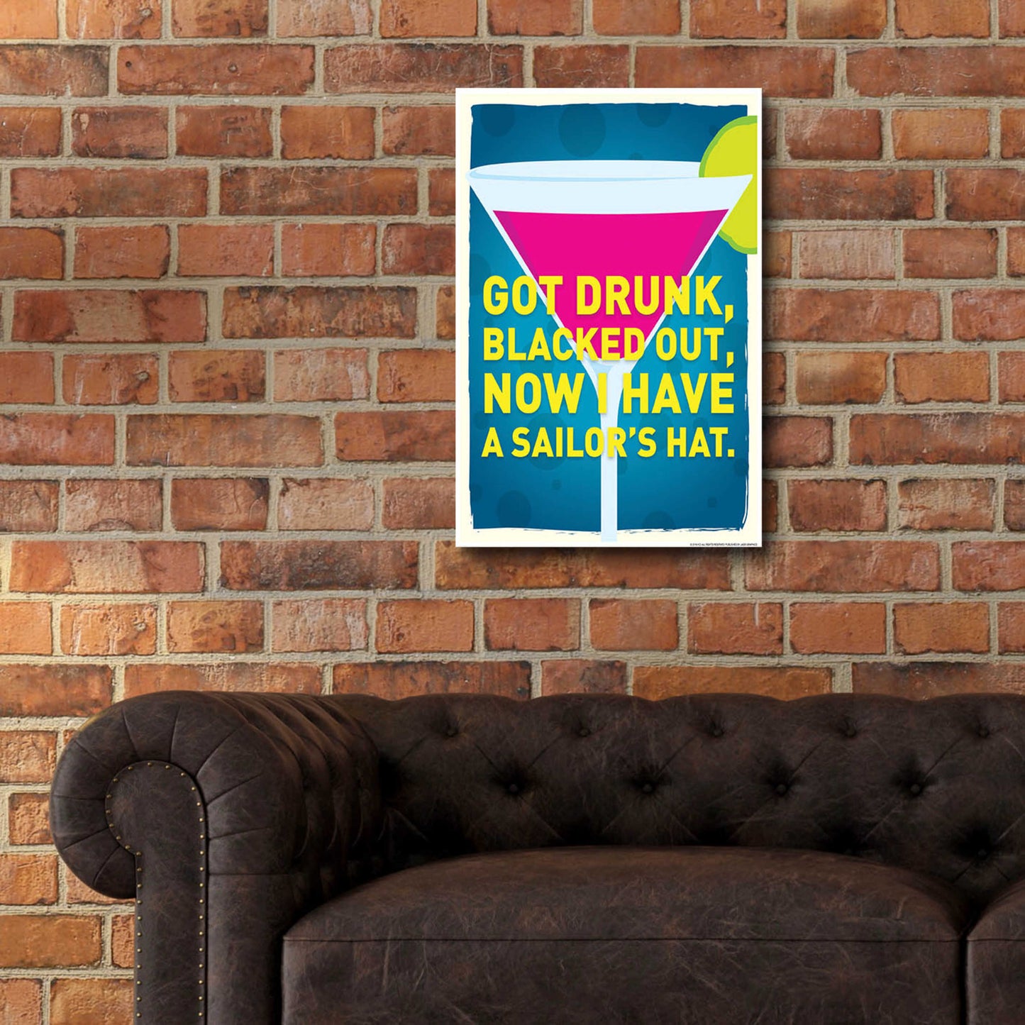 Epic Art 'Got Drunk' by JJ Brando, Acrylic Glass Wall Art,16x24