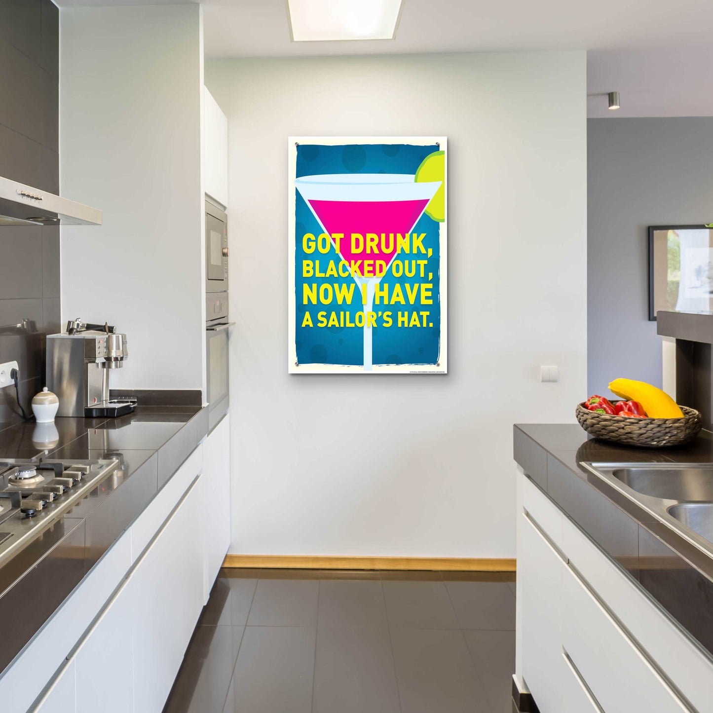 Epic Art 'Got Drunk' by JJ Brando, Acrylic Glass Wall Art,24x36