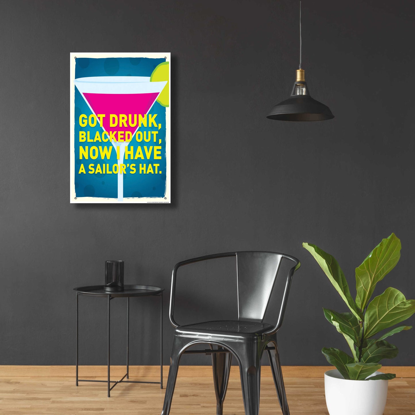 Epic Art 'Got Drunk' by JJ Brando, Acrylic Glass Wall Art,24x36