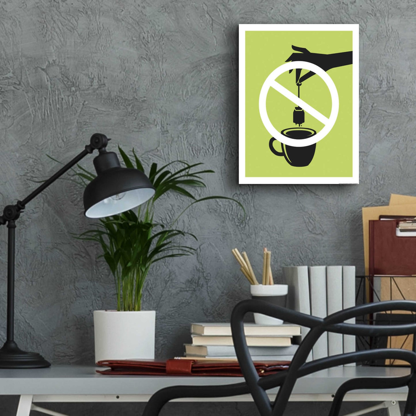 Epic Art 'No Teabag' by JJ Brando, Acrylic Glass Wall Art,12x16