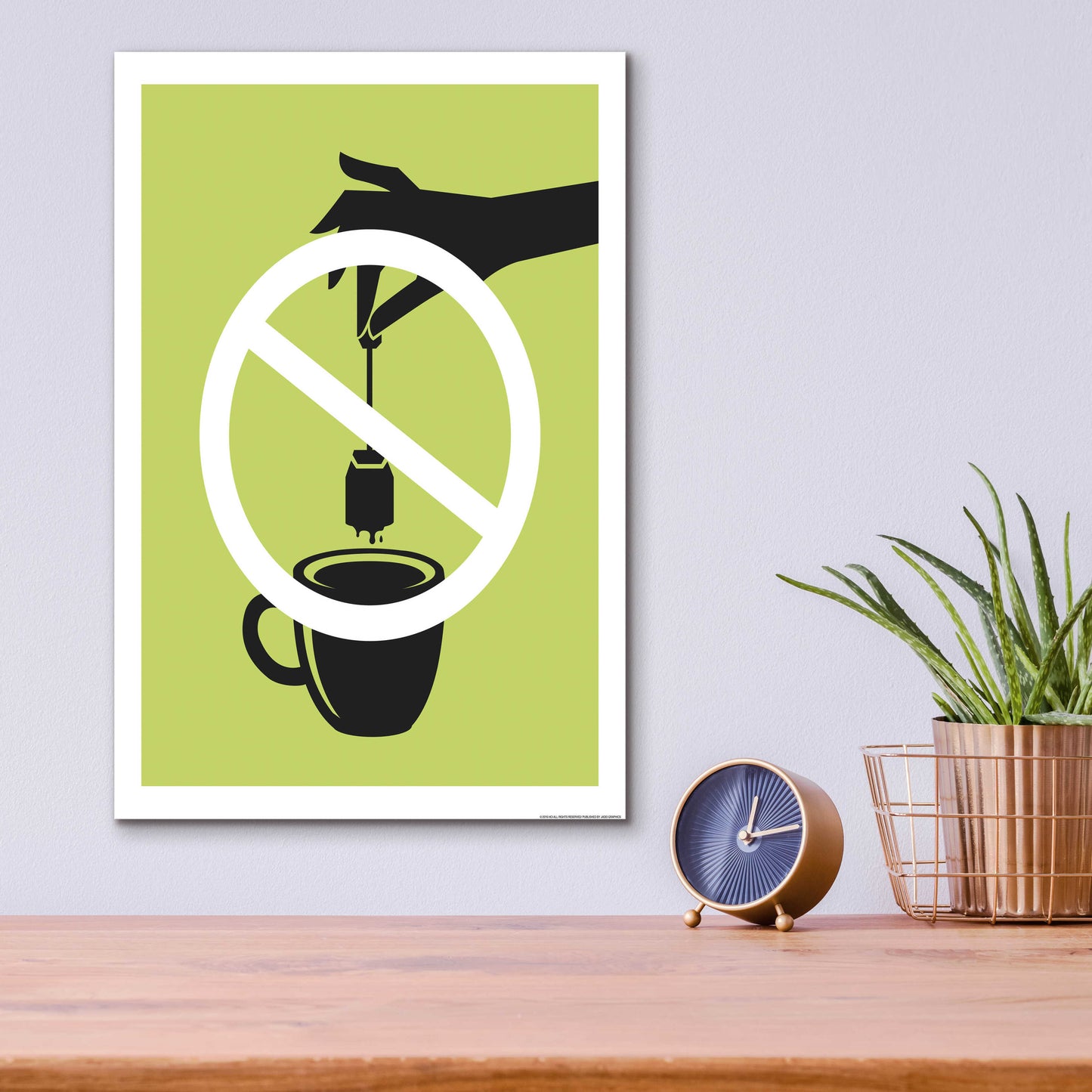 Epic Art 'No Teabag' by JJ Brando, Acrylic Glass Wall Art,12x16